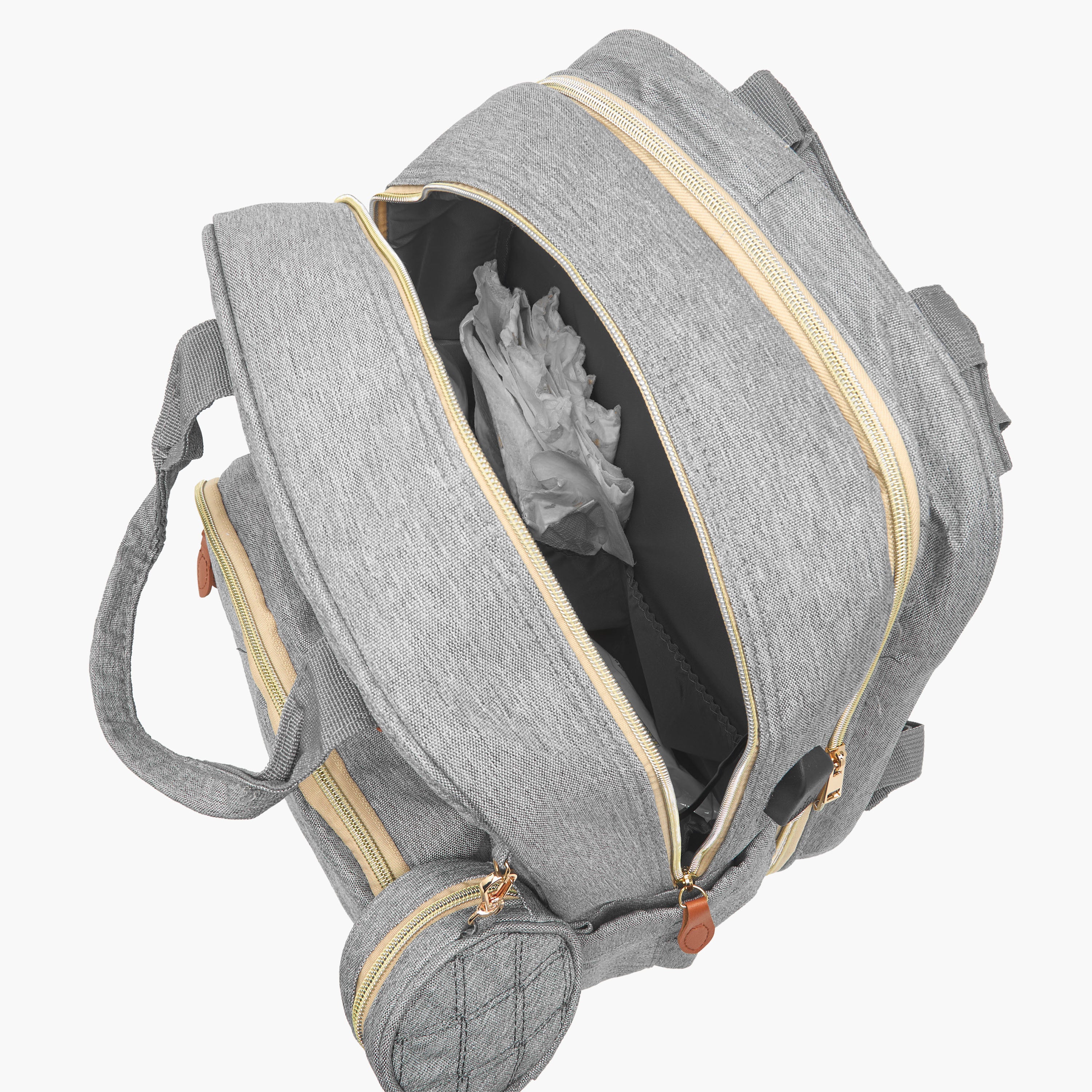 Juniors Quilted Diaper Backpack with Bed