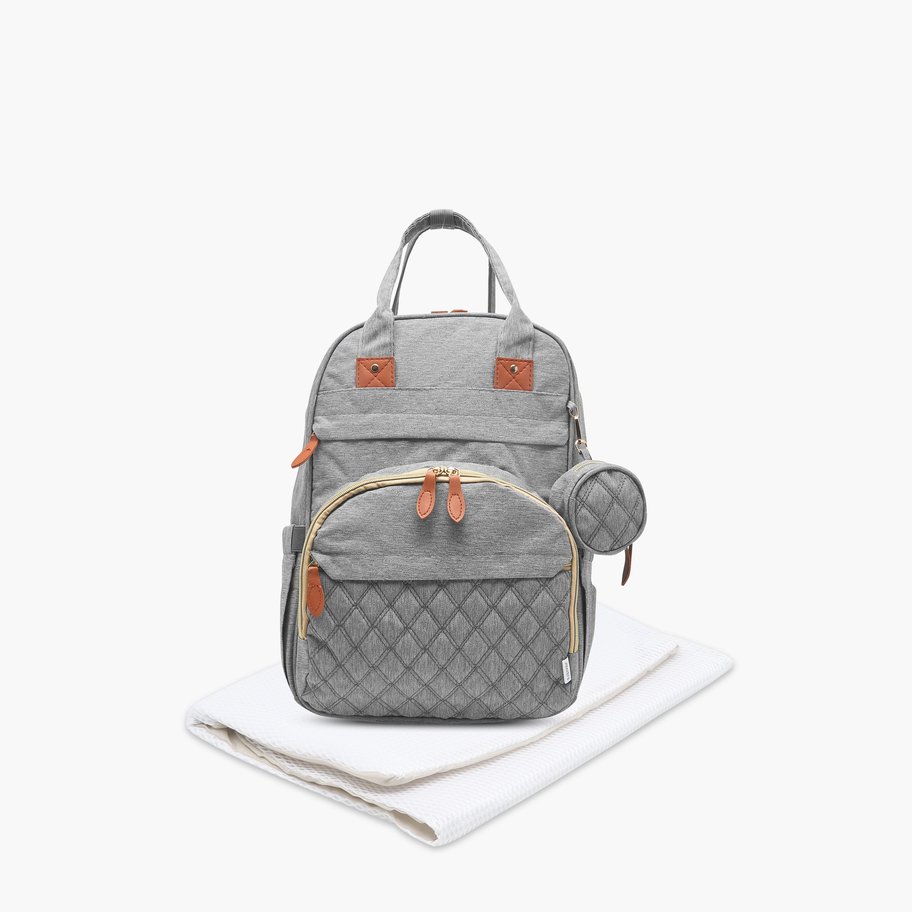 Juniors Quilted Diaper Backpack with Bed