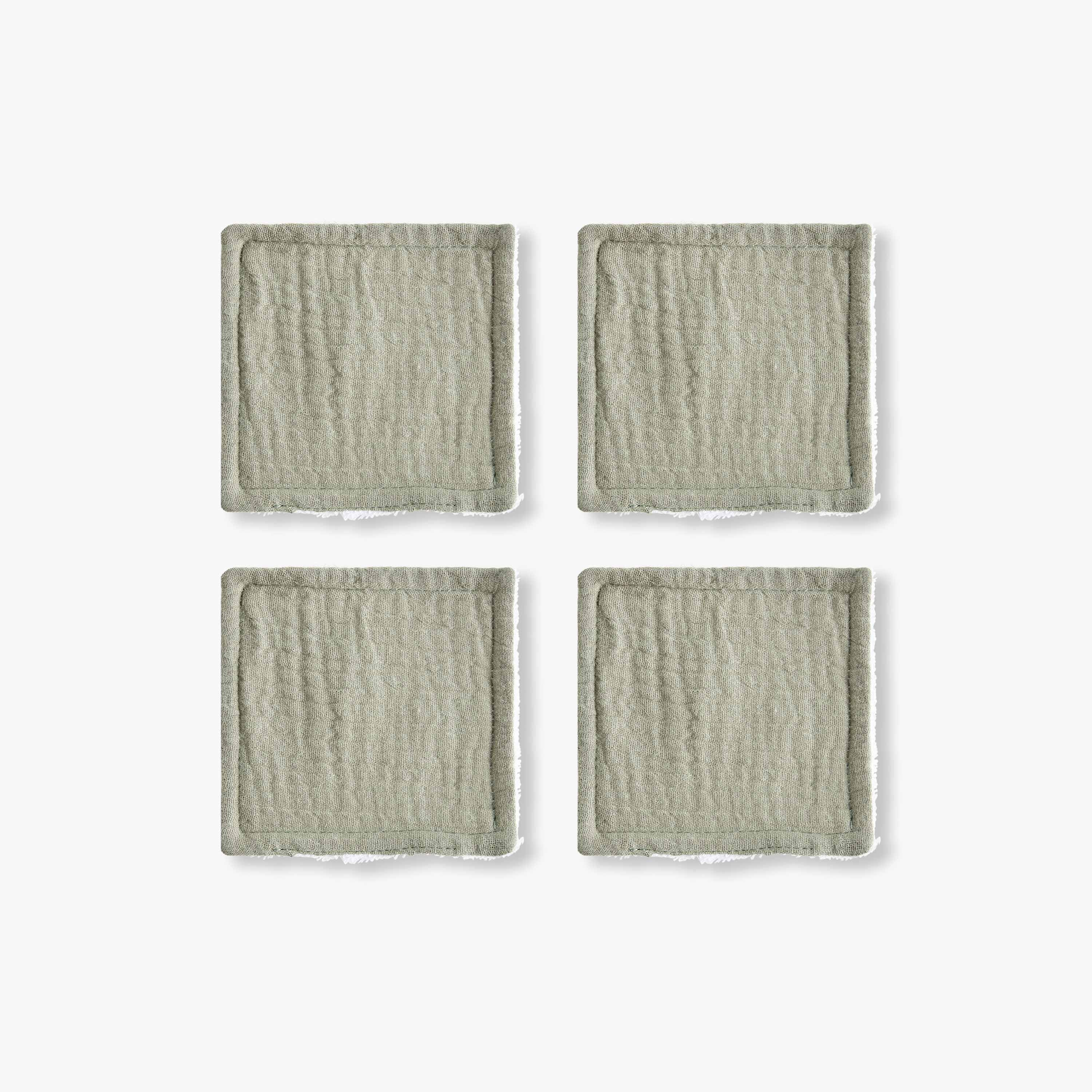 Pack of 4 Giggles 10x10 cm Baby Face Wipes with Soft Muslin - Pink