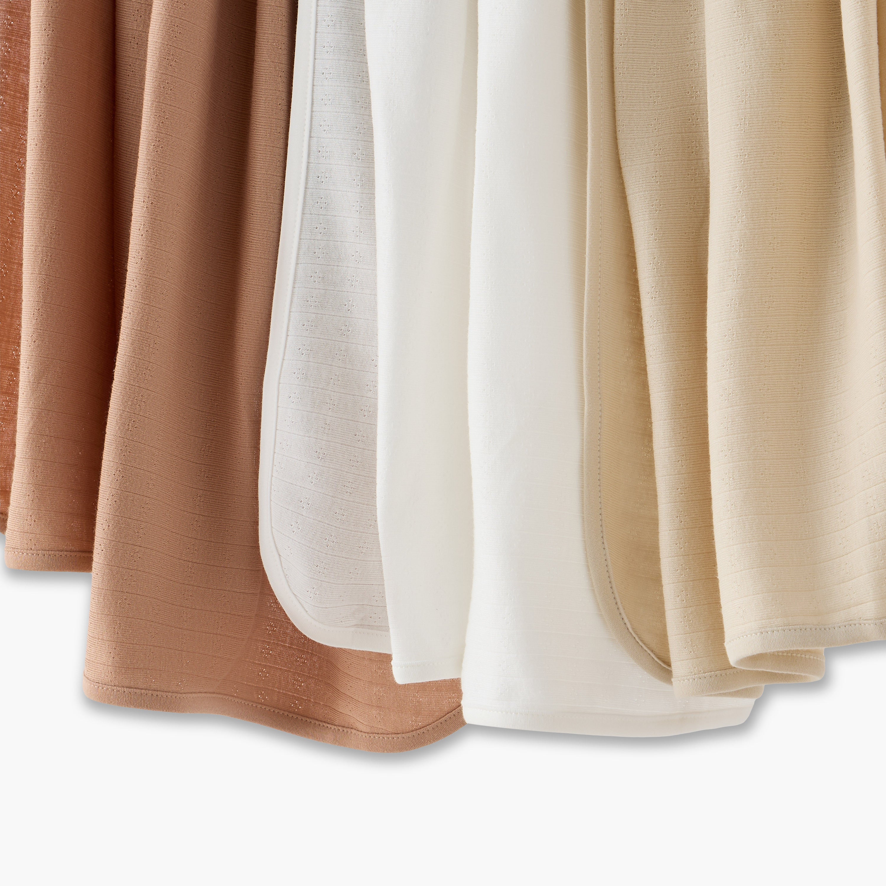 Pack of 3 Juniors Receiving Blankets with Ribbed Texture, 80x100 cm