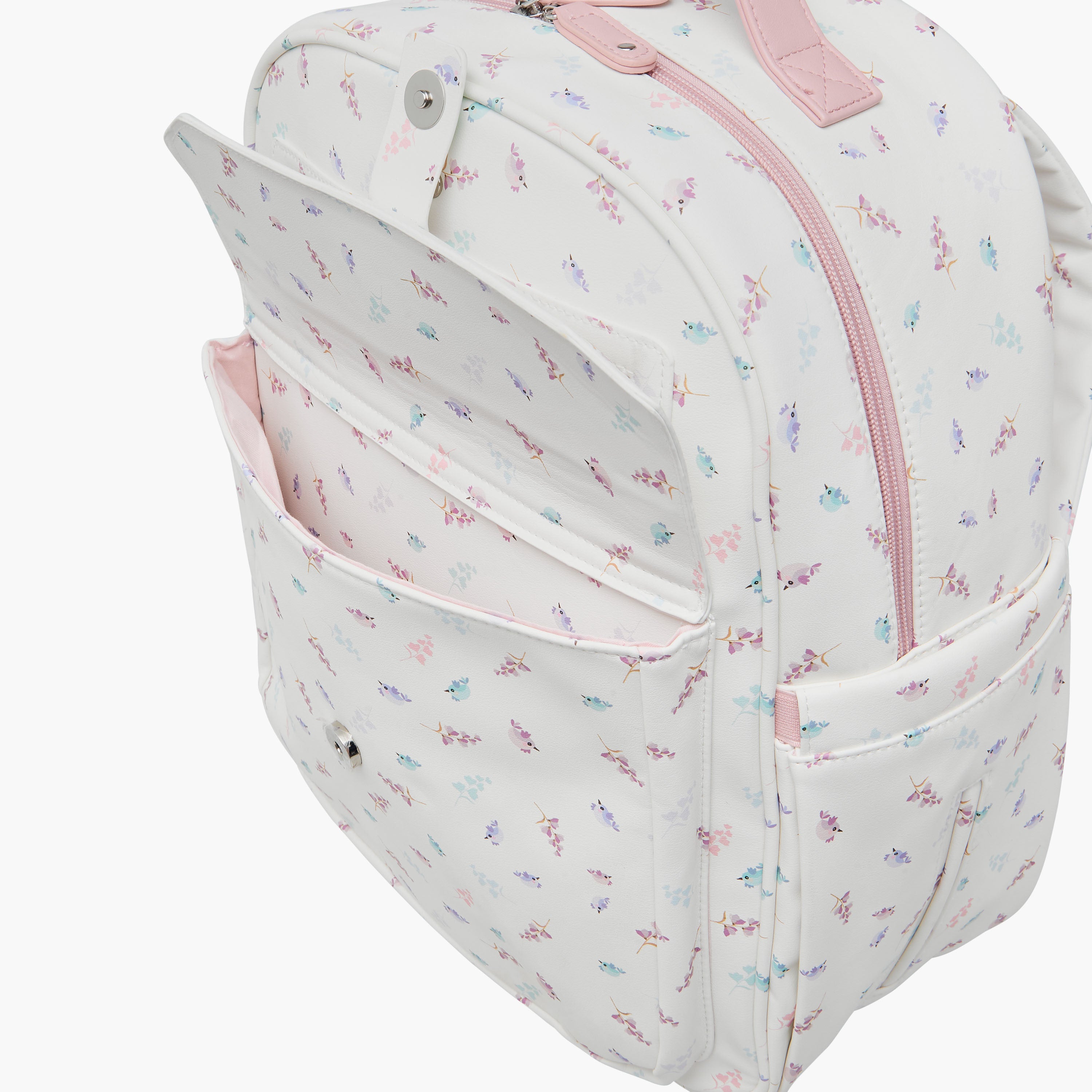 Giggles Bird Print Diaper Backpack with Adjustable Straps