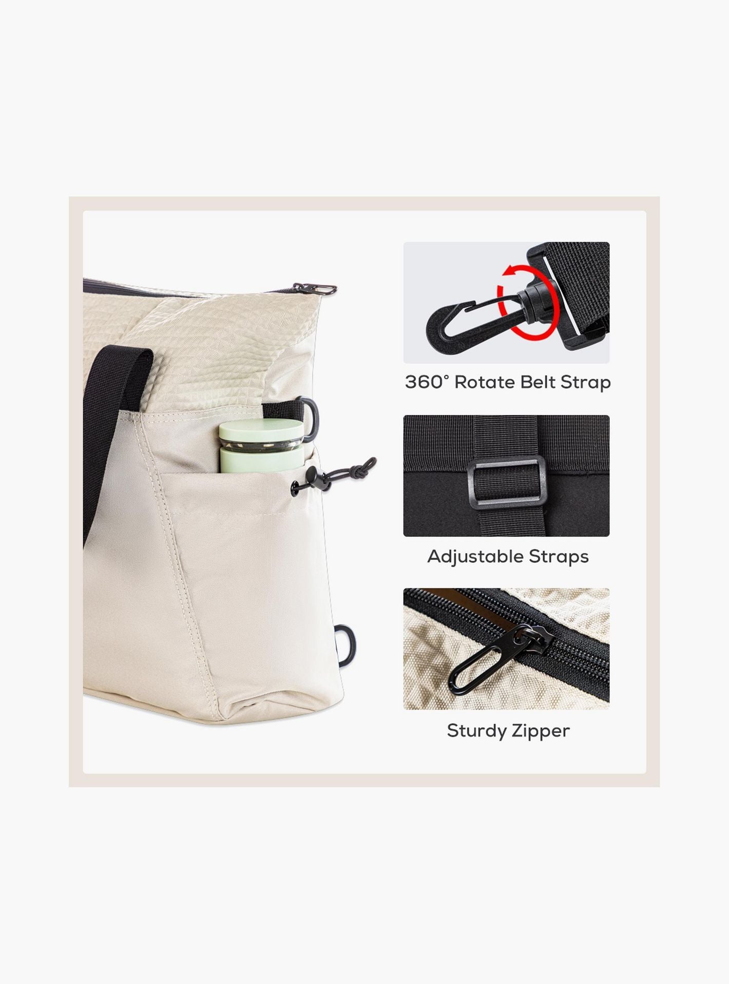 Little Story Mommy Diaper Bag with Changing Mat - Beige-baby-gear-diaperbags-image-12