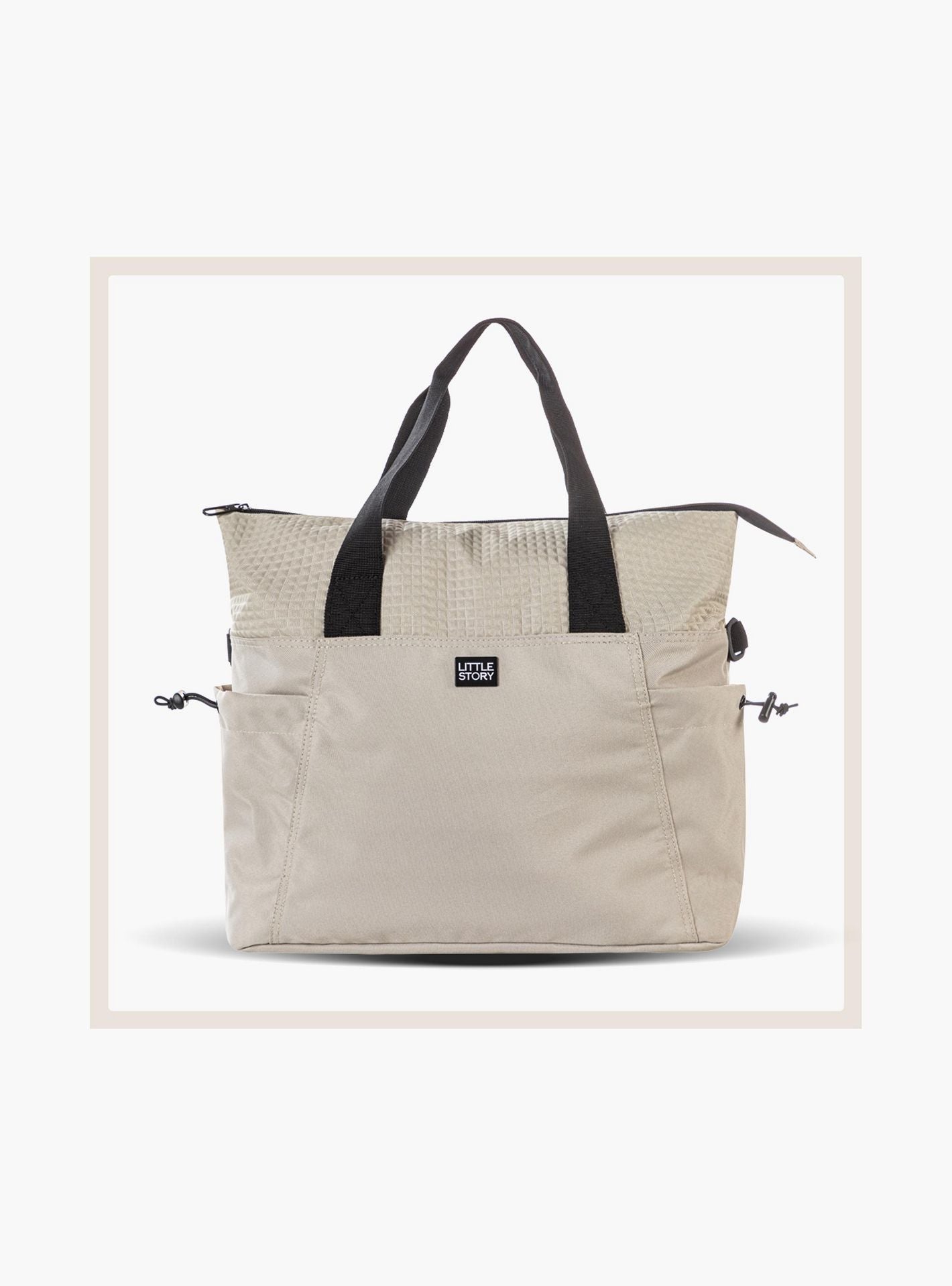 Little Story Mommy Diaper Bag with Changing Mat - Beige-baby-gear-diaperbags-image-5