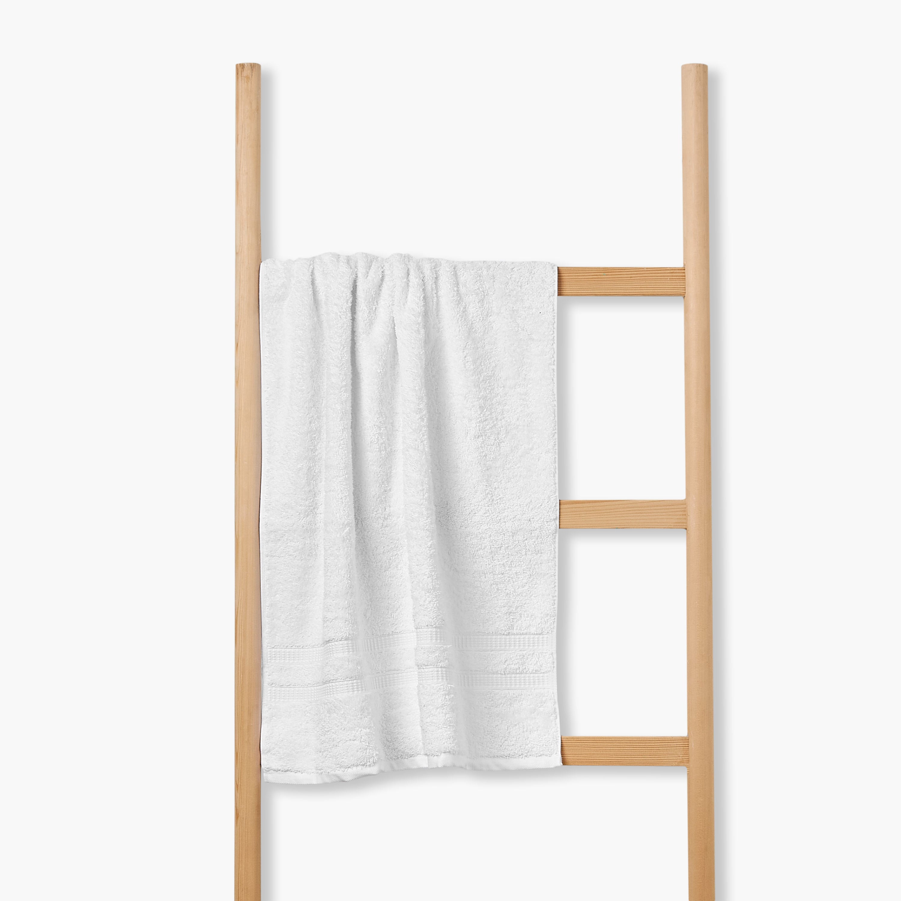 Luxury Egyptian Towel with Waffle border - White