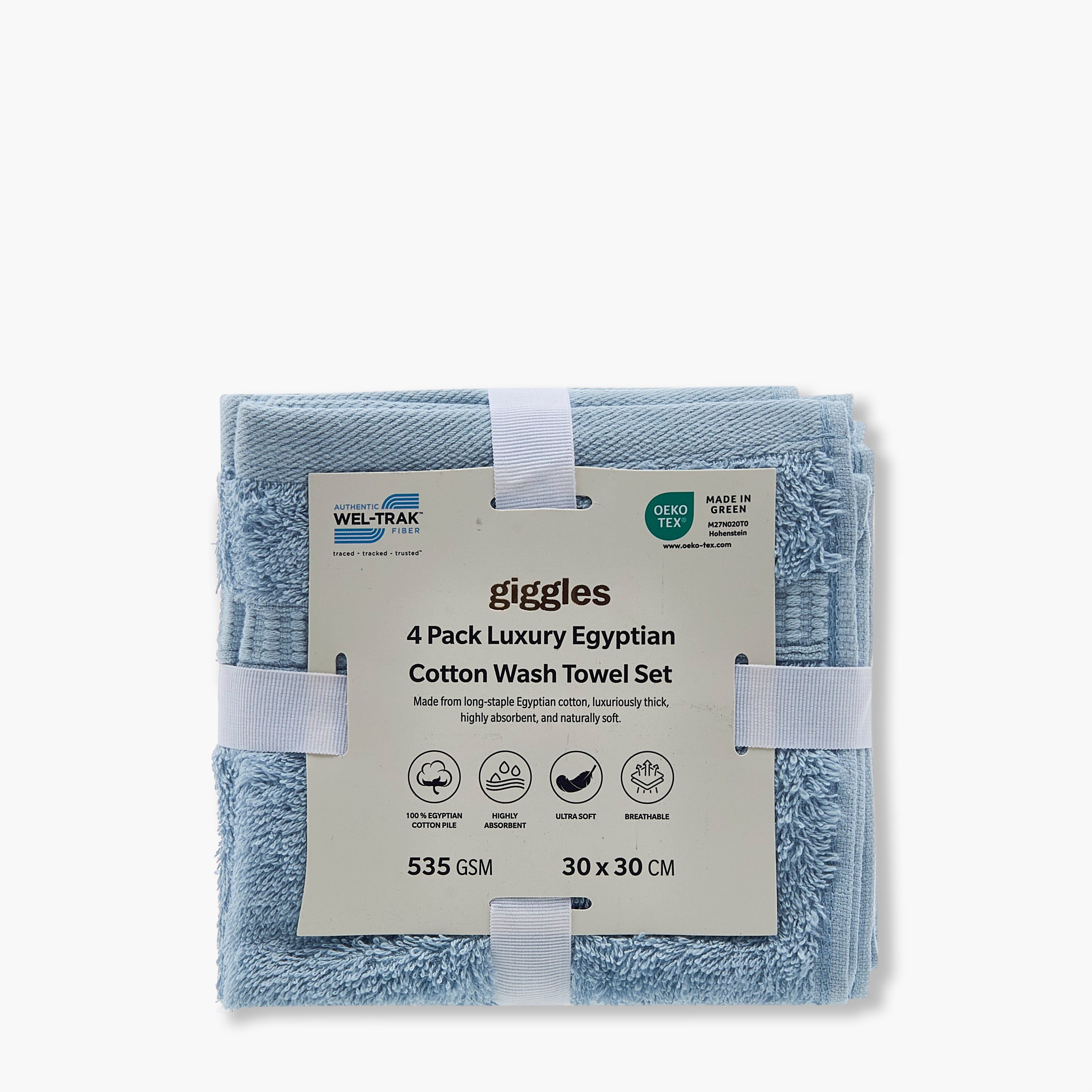 Pack of 4 Luxury Egyptian Towel with Waffle border