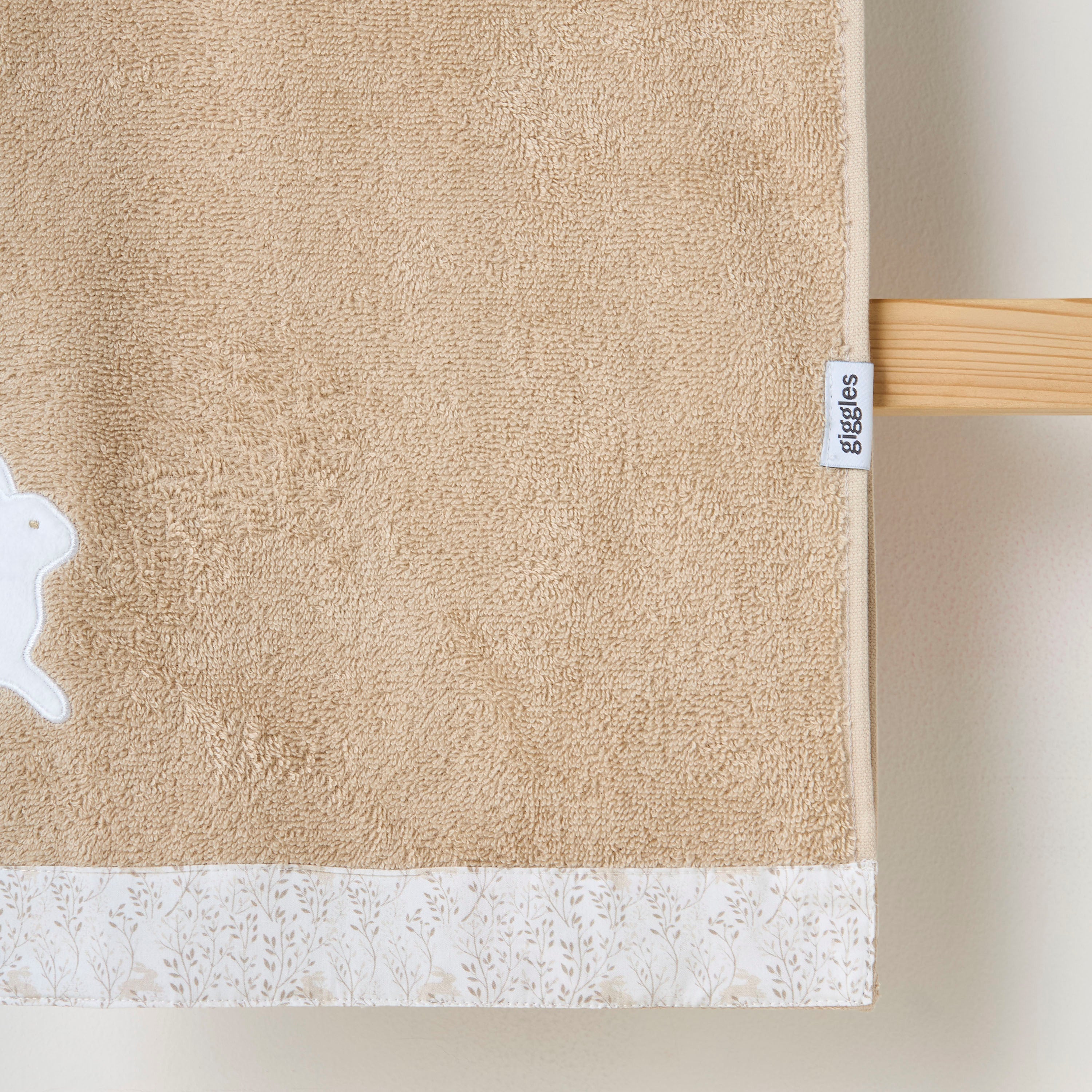 Turkish Cotton Towel with Bunny applique - Frappe