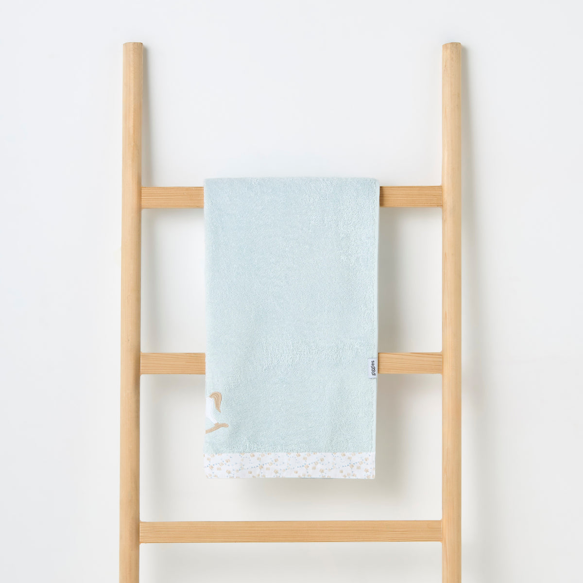 Turkish Cotton Towel with Rocking Horse applique - Blue