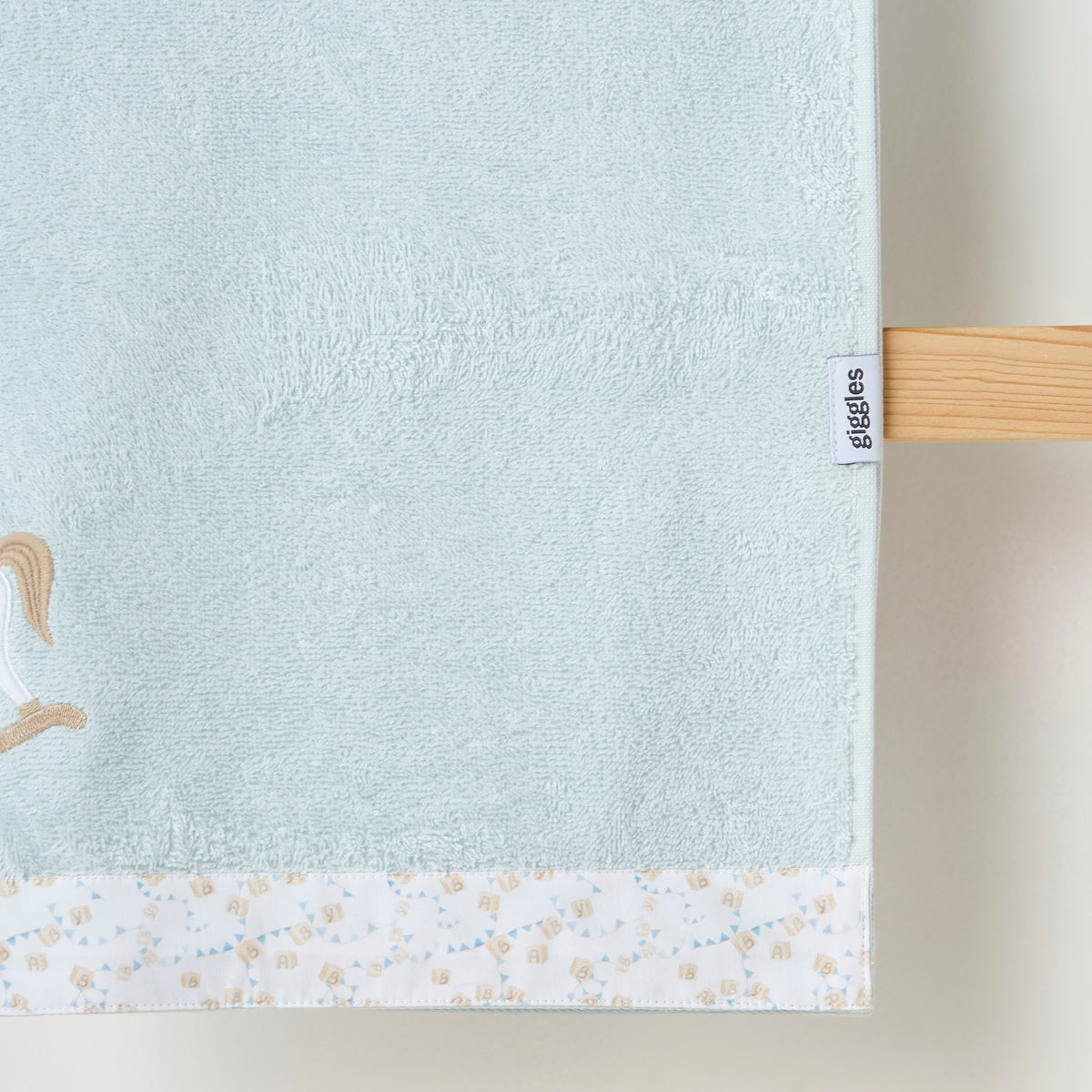 Turkish Cotton Towel with Rocking Horse applique - Blue