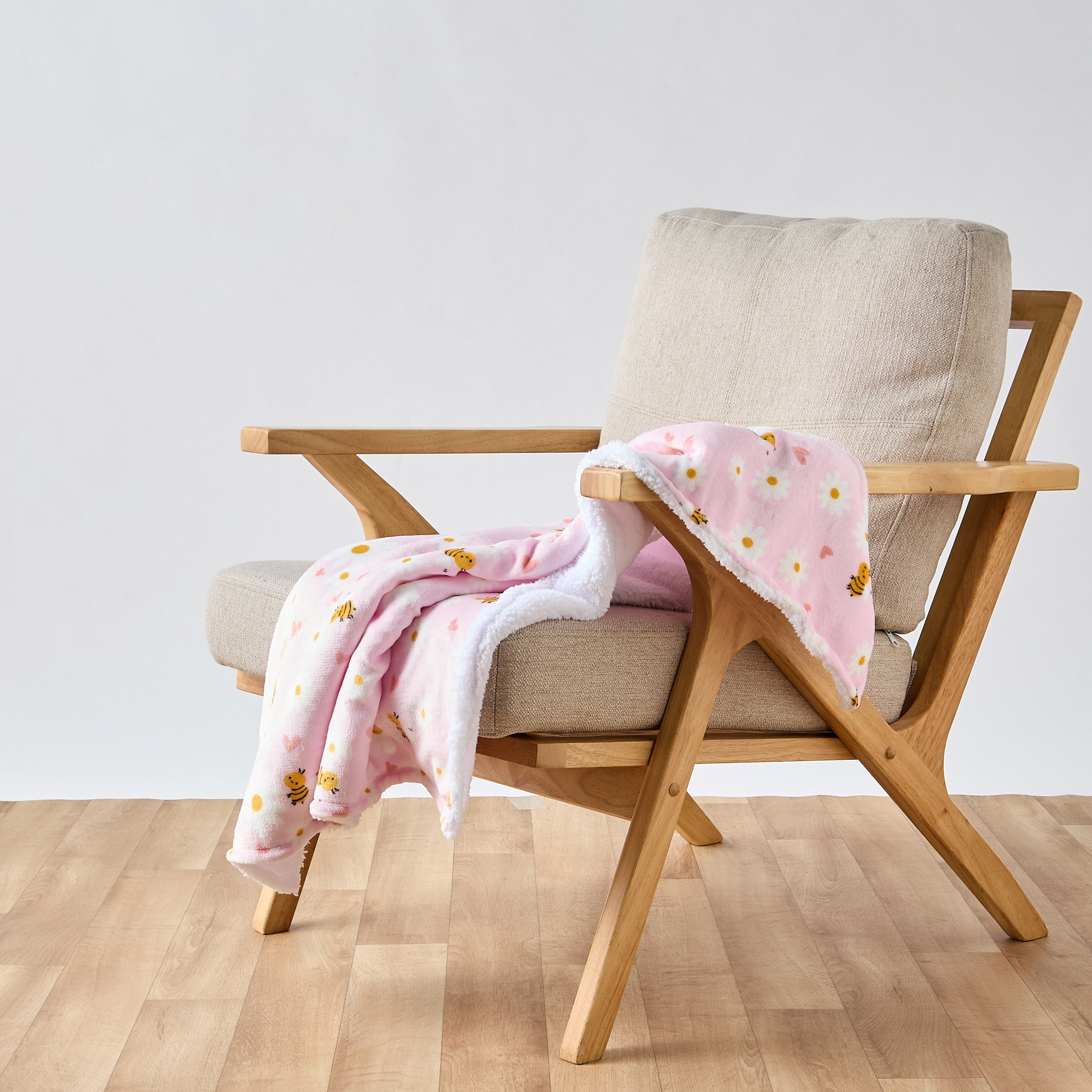 Juniors Raschel and Security Blanket with Floral Applique, 75x100 cm