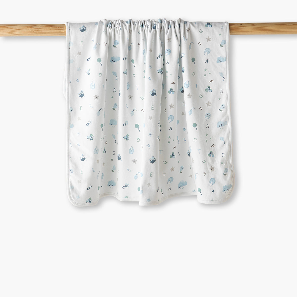 Juniors Receiving Blanket with Print, 80x80 cm - White
