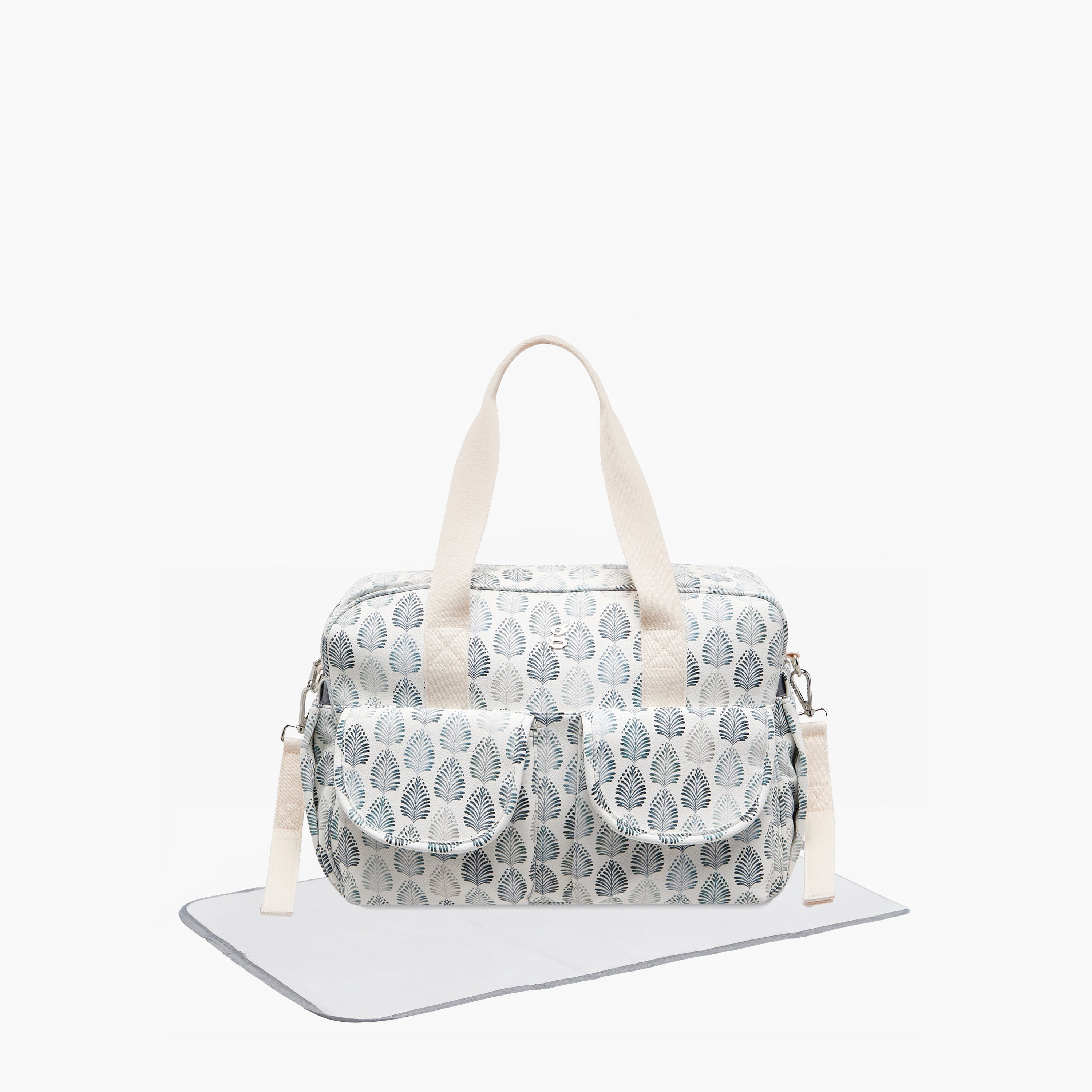 Giggles Printed Diaper Bag with Zip Closure - Grey