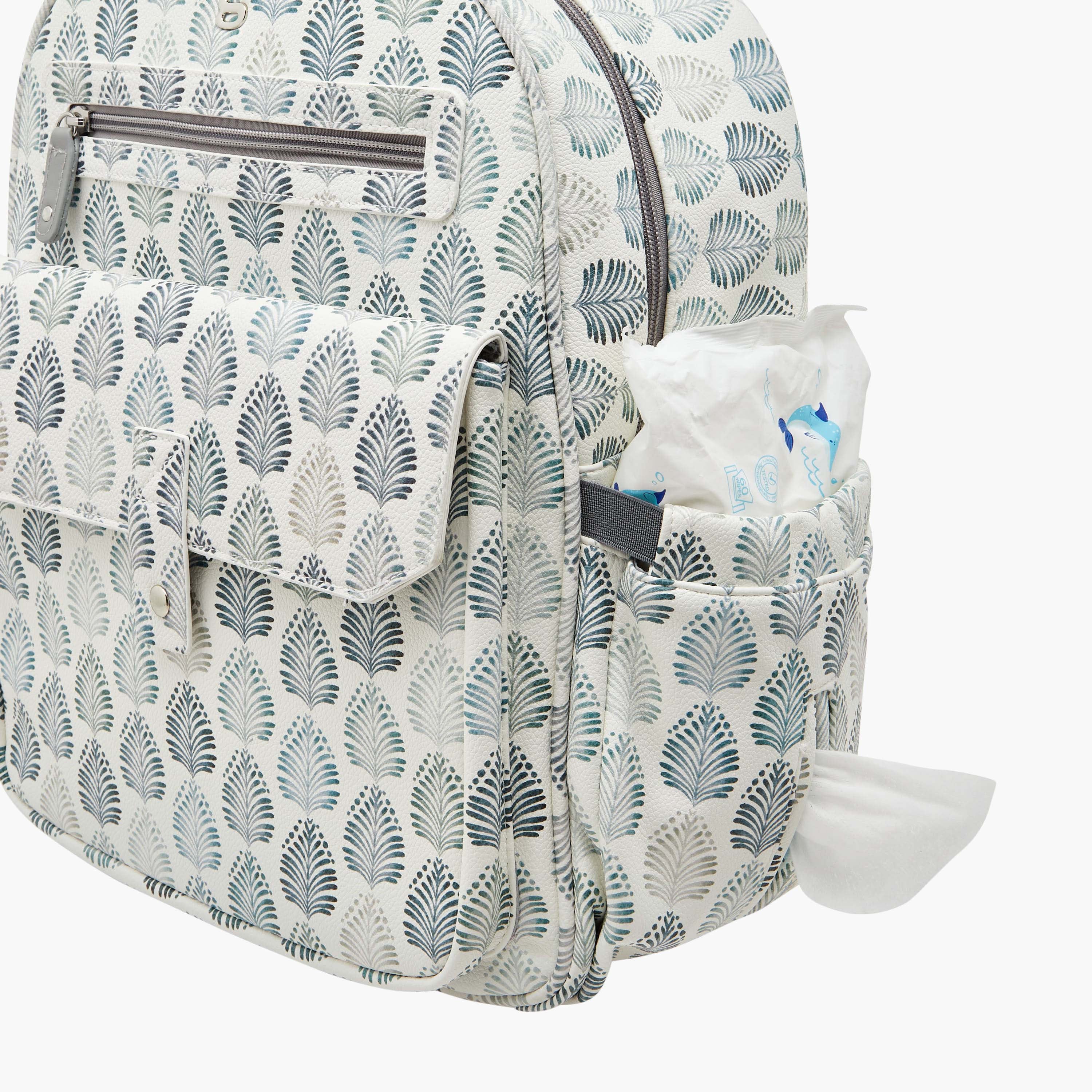 Giggles Ikkat Print Diaper Backpack with Changing Mat