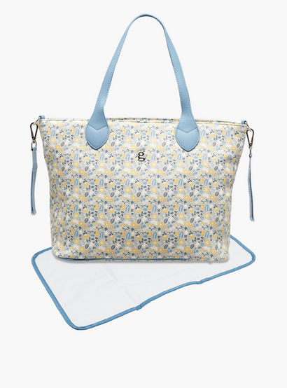 Giggles Floral Print Diaper Bag with Changing Mat-baby-gear-diaperbags-image-2