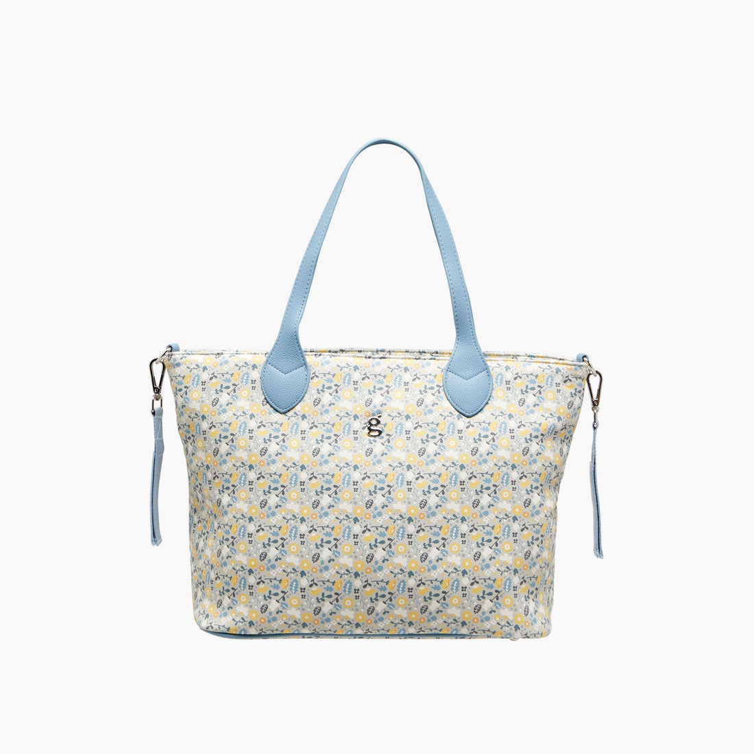 Giggles Floral Print Diaper Bag with Changing Mat - Blue