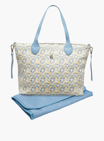 Giggles Floral Print Diaper Bag with Changing Mat-baby-gear-diaperbags-image-3