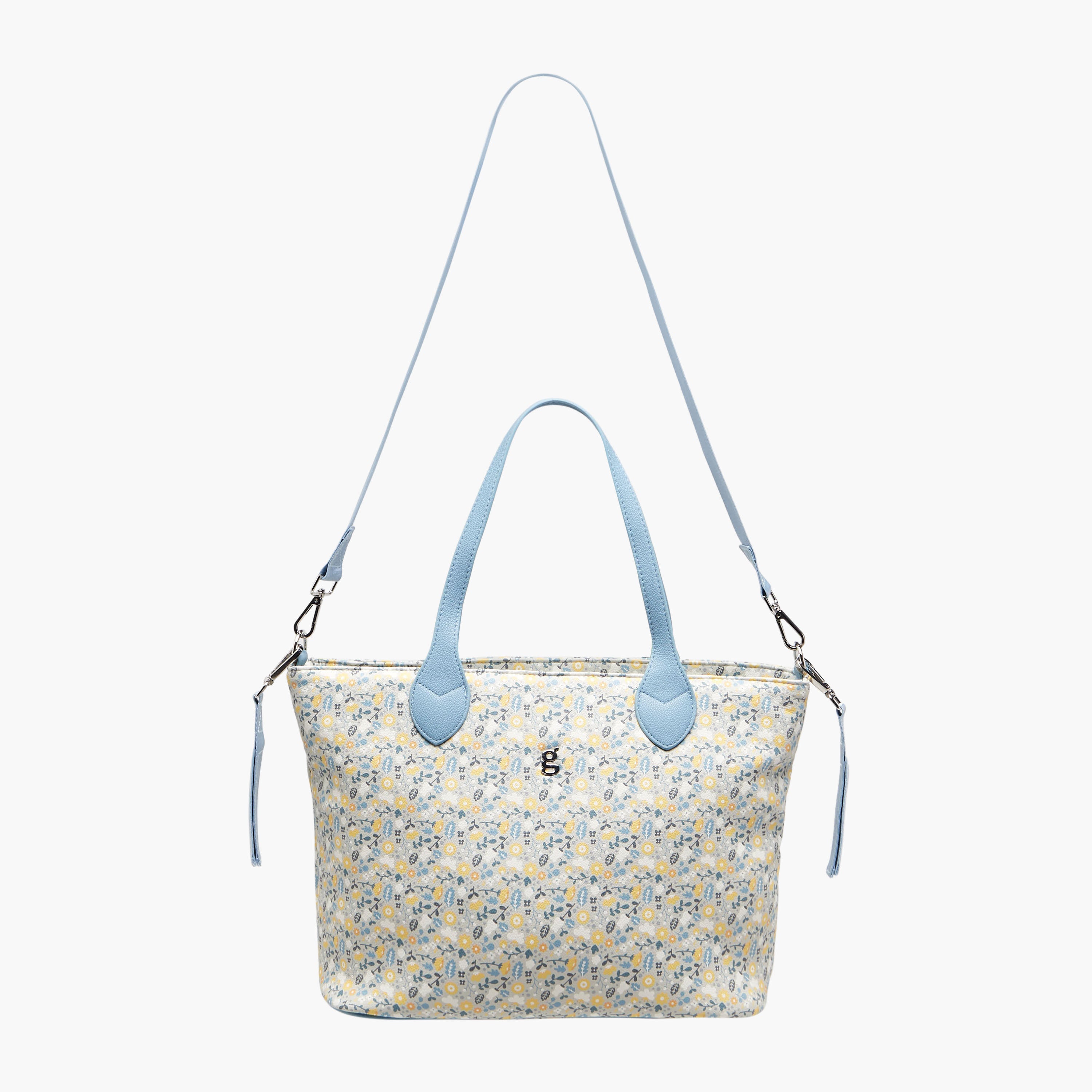 Giggles Floral Print Diaper Bag with Changing Mat