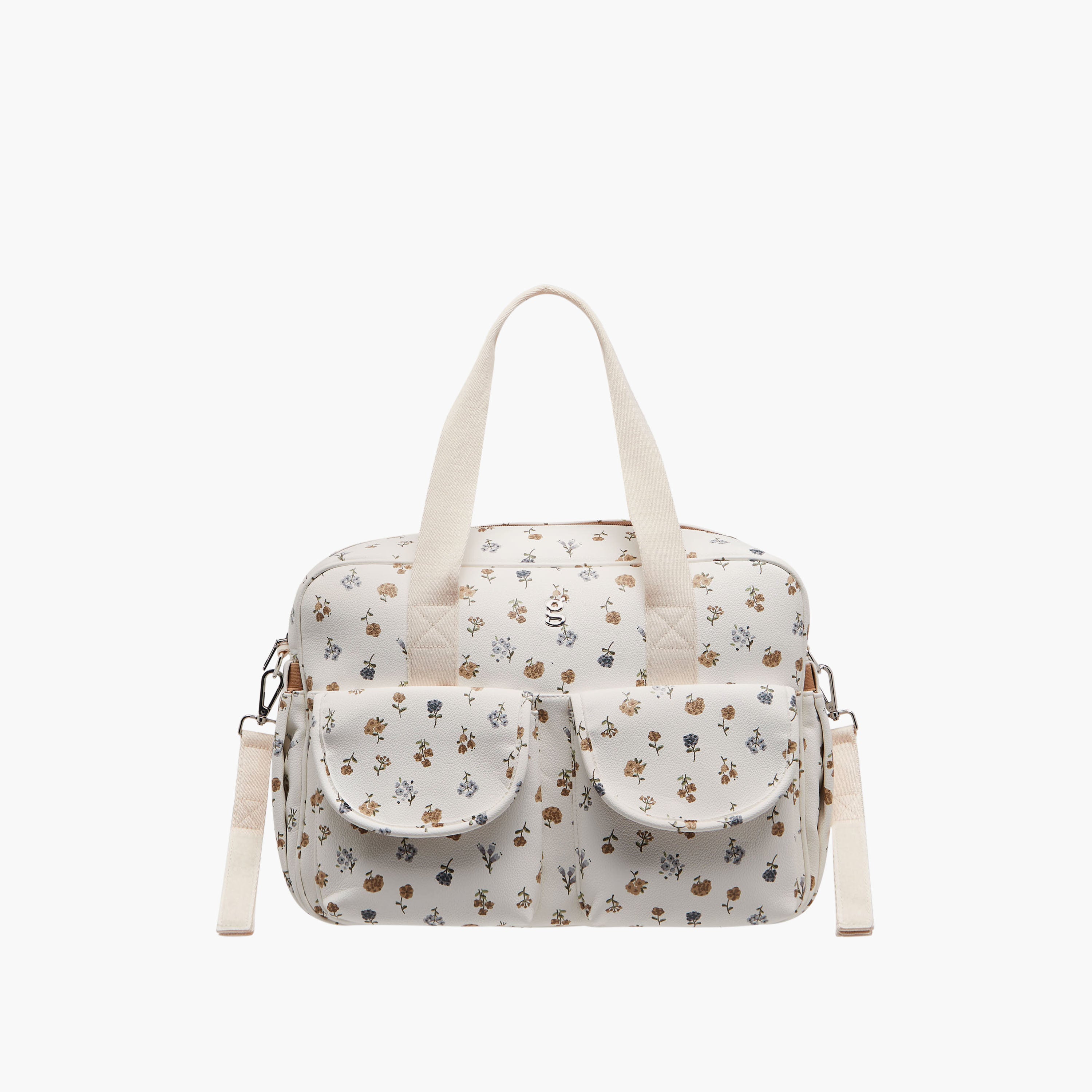 Giggles Floral Print Diaper Bag with Changing Mat