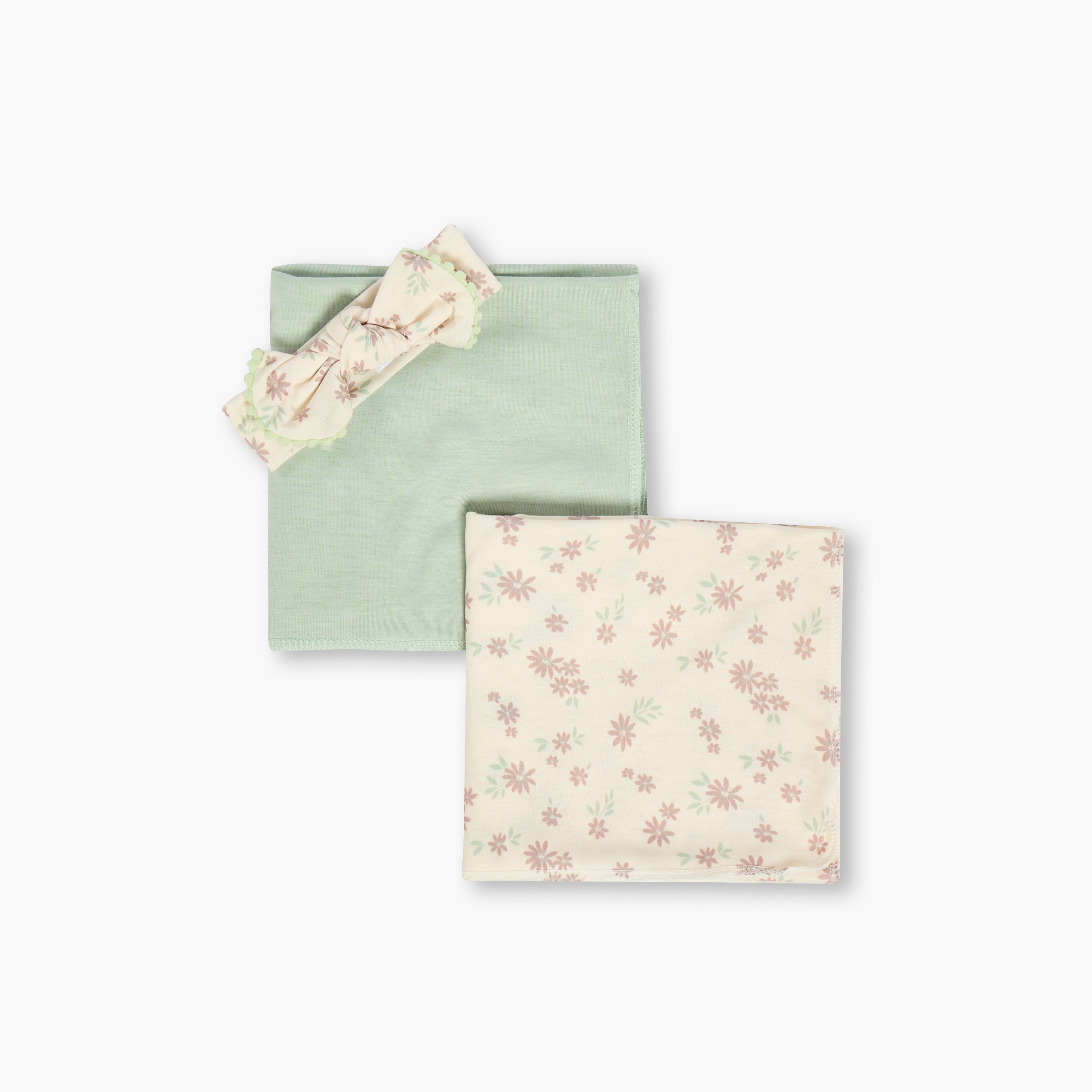Set of 3 Juniors Baby Swaddle with Headband, 30x30 cm