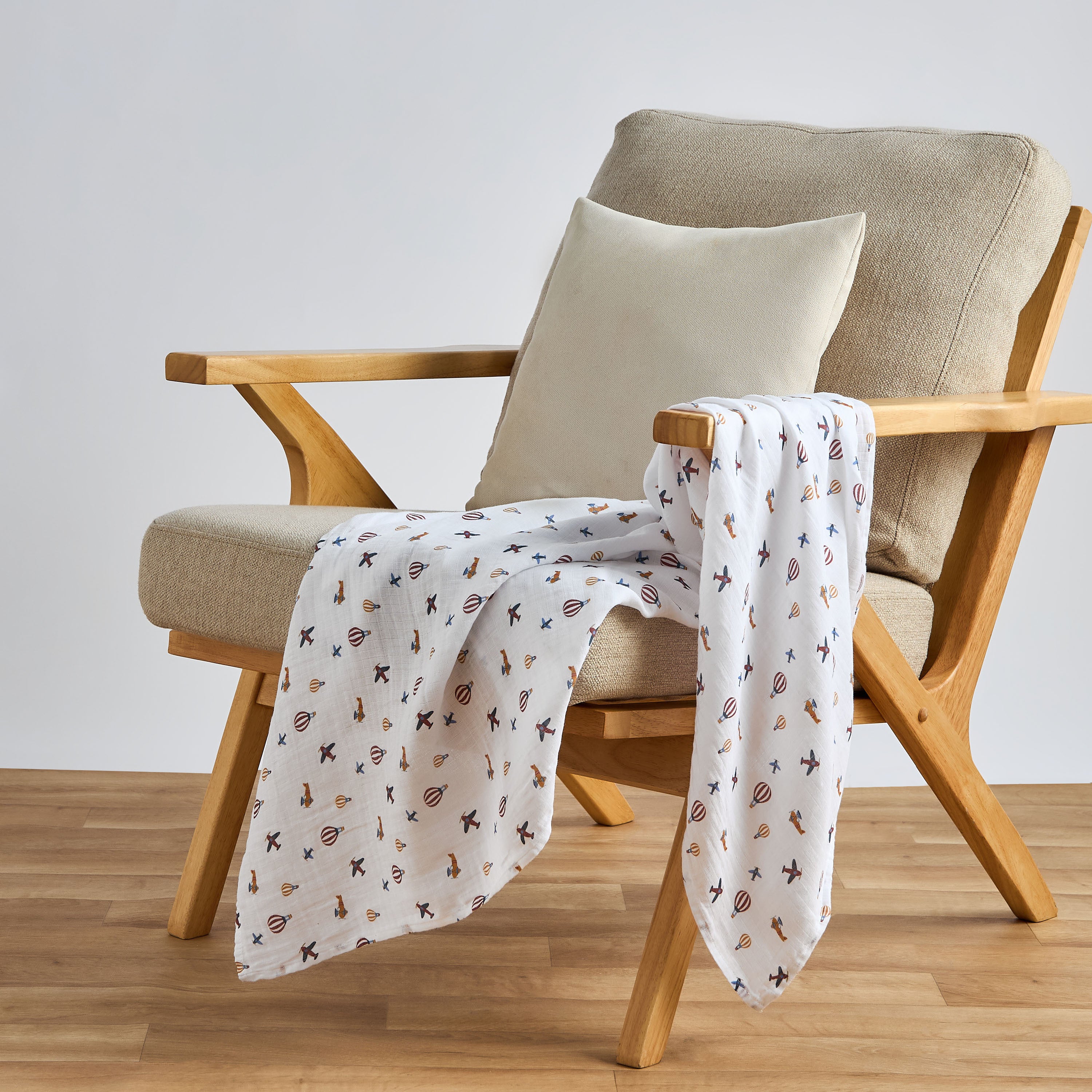 Pack of 3 Juniors Receiving Blanket with Print, 100x100 cm