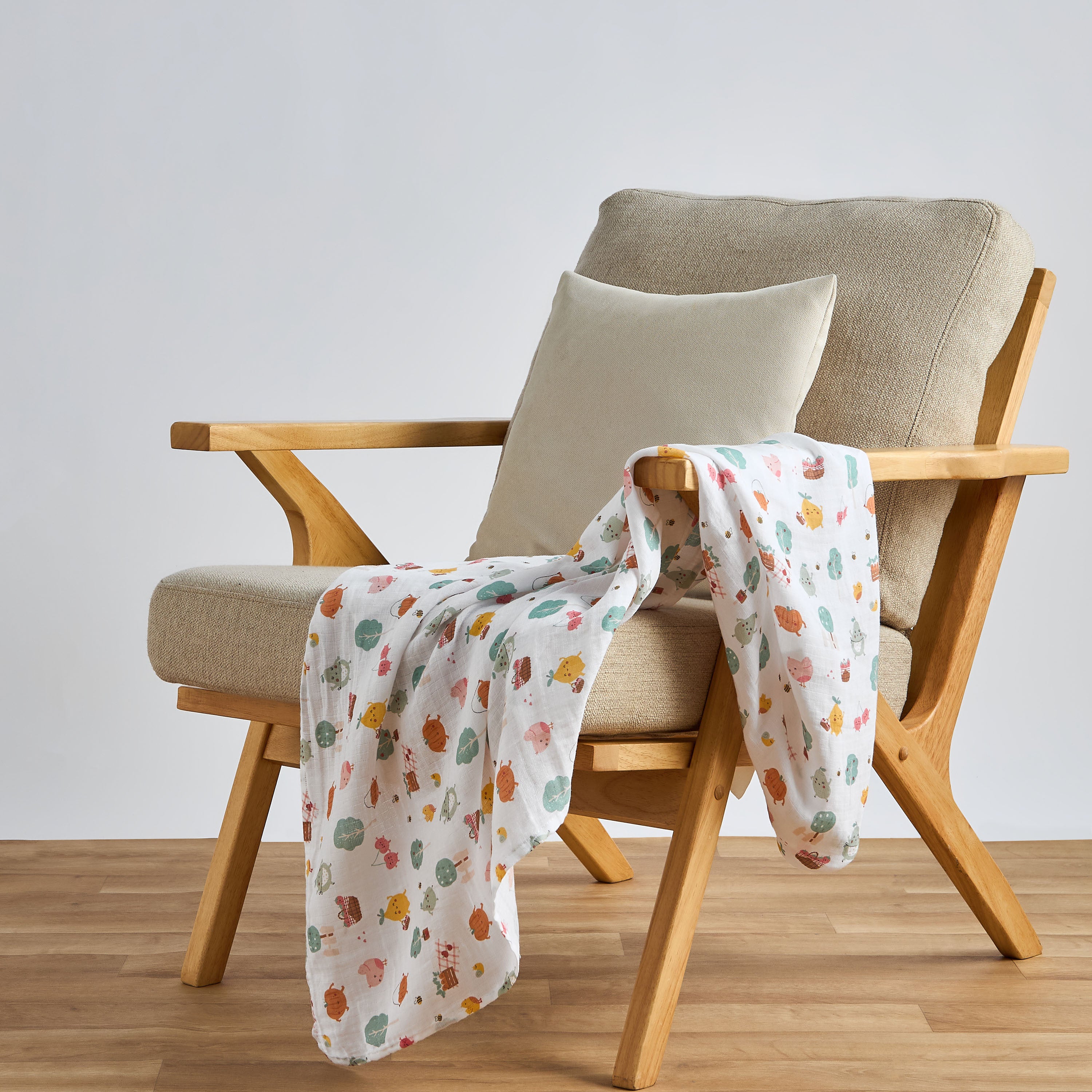 Pack of 3 Juniors Receiving Blanket with Print, 100x100 cm