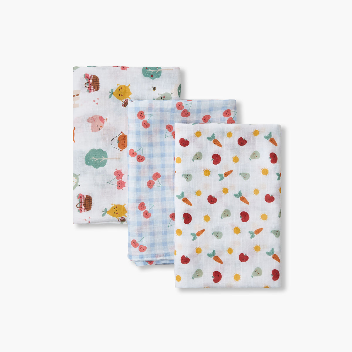 Pack of 3 Juniors Receiving Blanket with Print, 100x100 cm