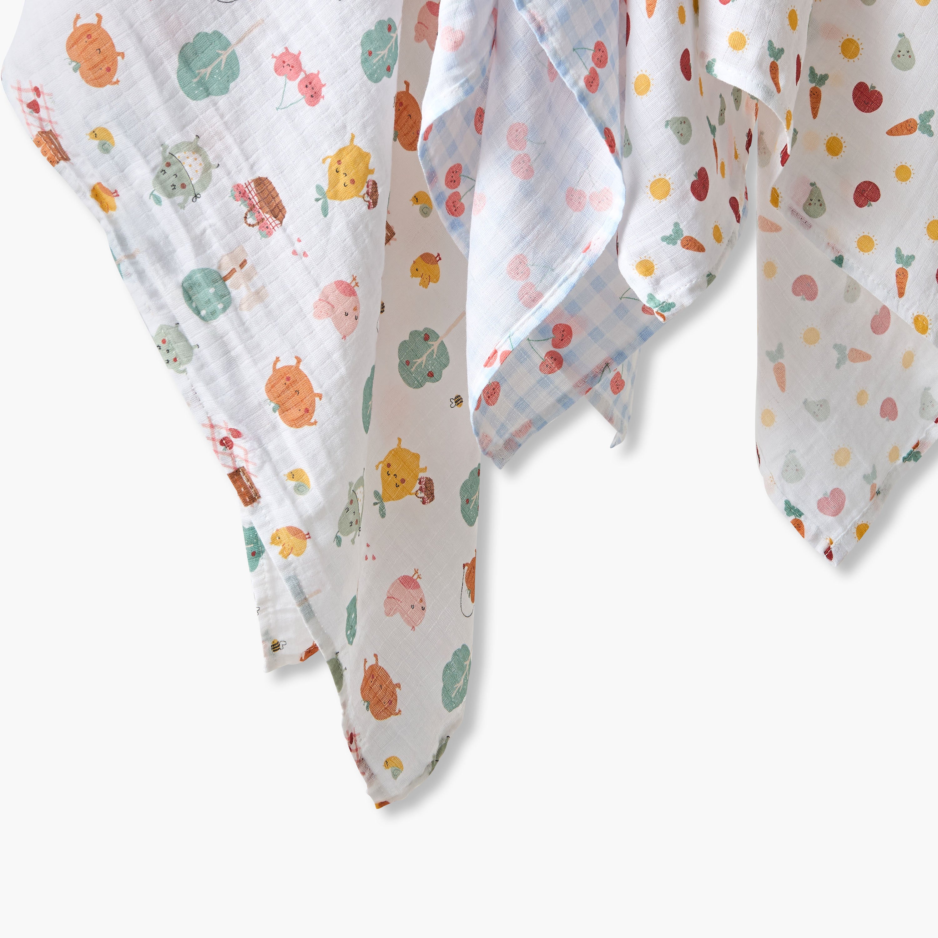 Pack of 3 Juniors Receiving Blanket with Print, 100x100 cm