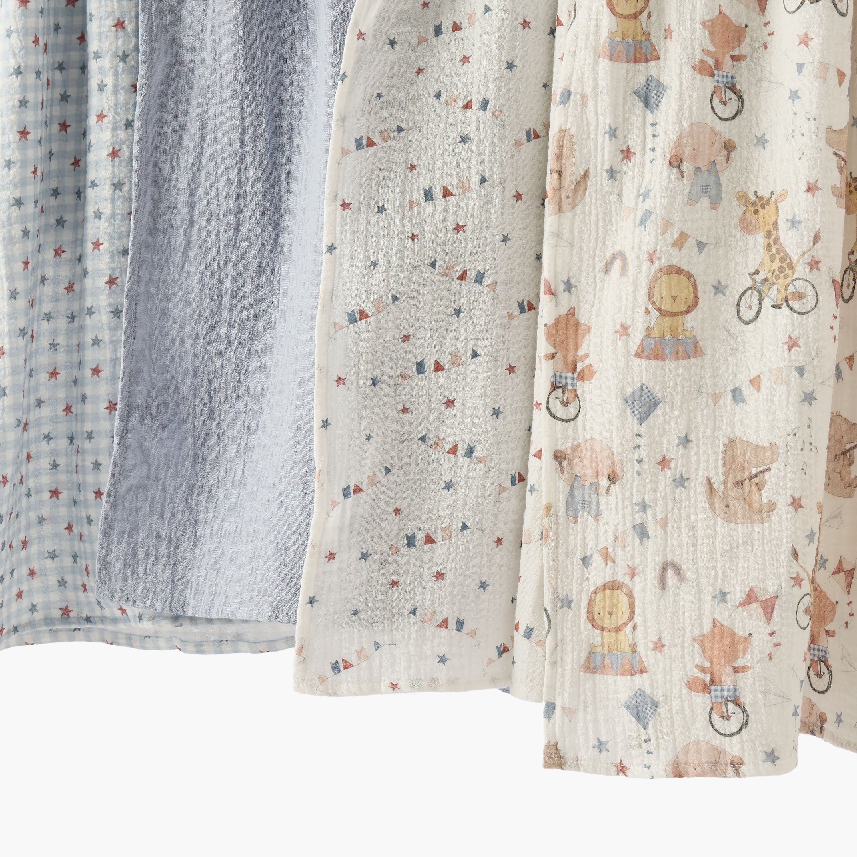 Pack of 4 Juniors Baby Swaddle with Assorted Print, 100x100 cm