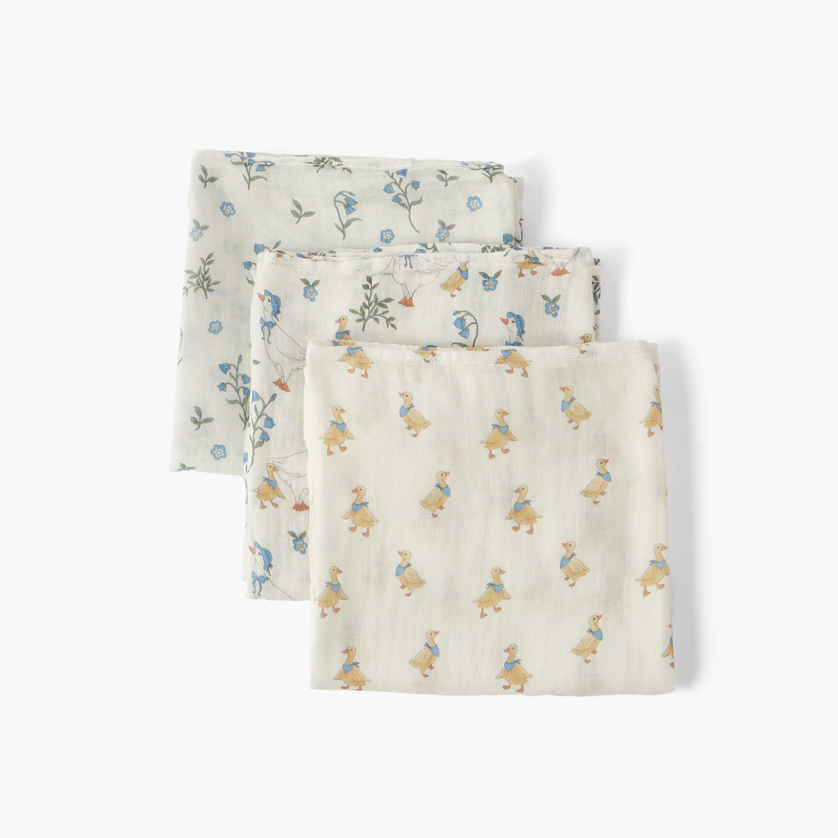 Pack of 3 Juniors Baby Swaddle with Print, 120x120 cm