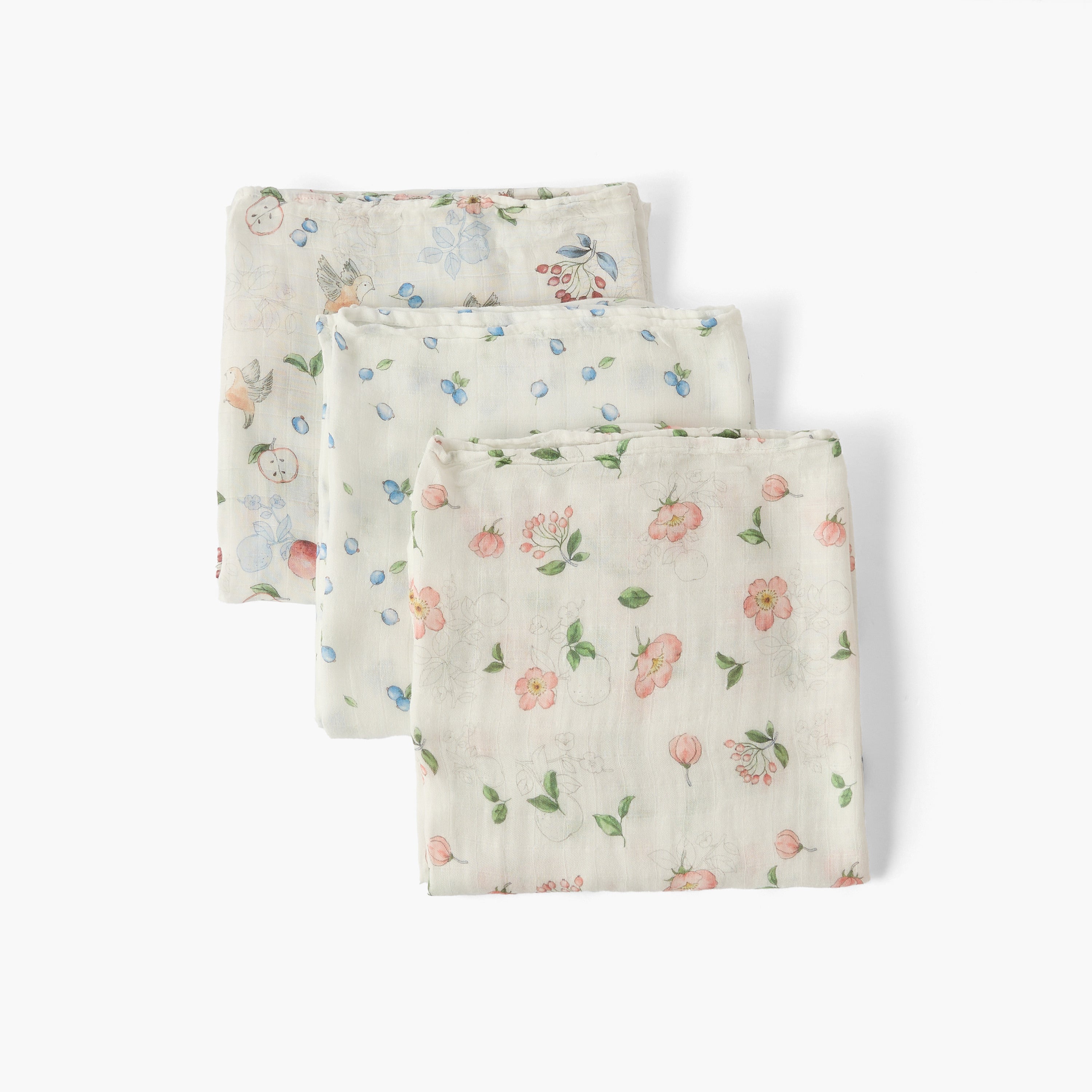 Pack of 3 Juniors Baby Swaddle with Print, 120x120 cm