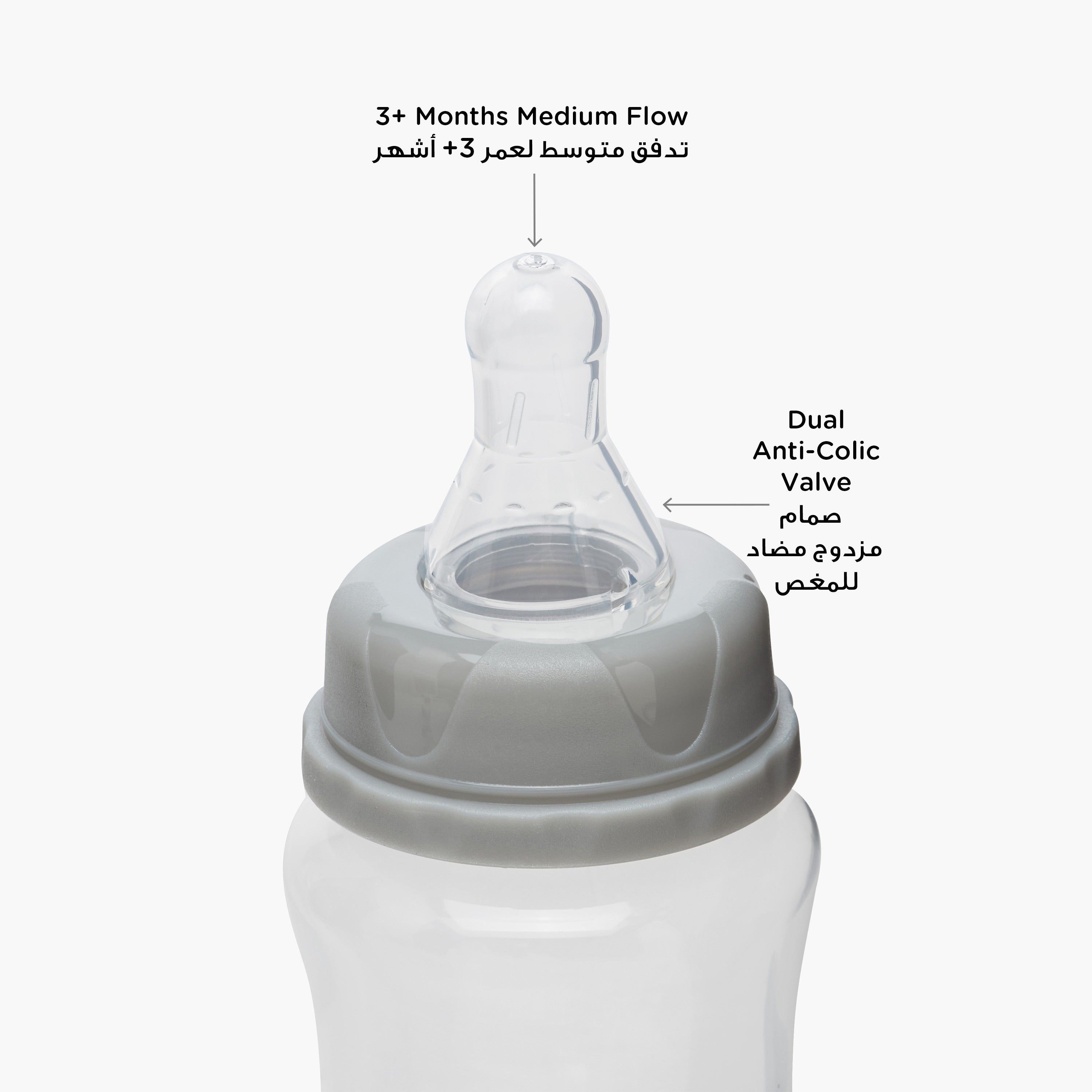 Pack of 3 Juniors Feeding Bottle with Anti-Colic Valve, 3 months+