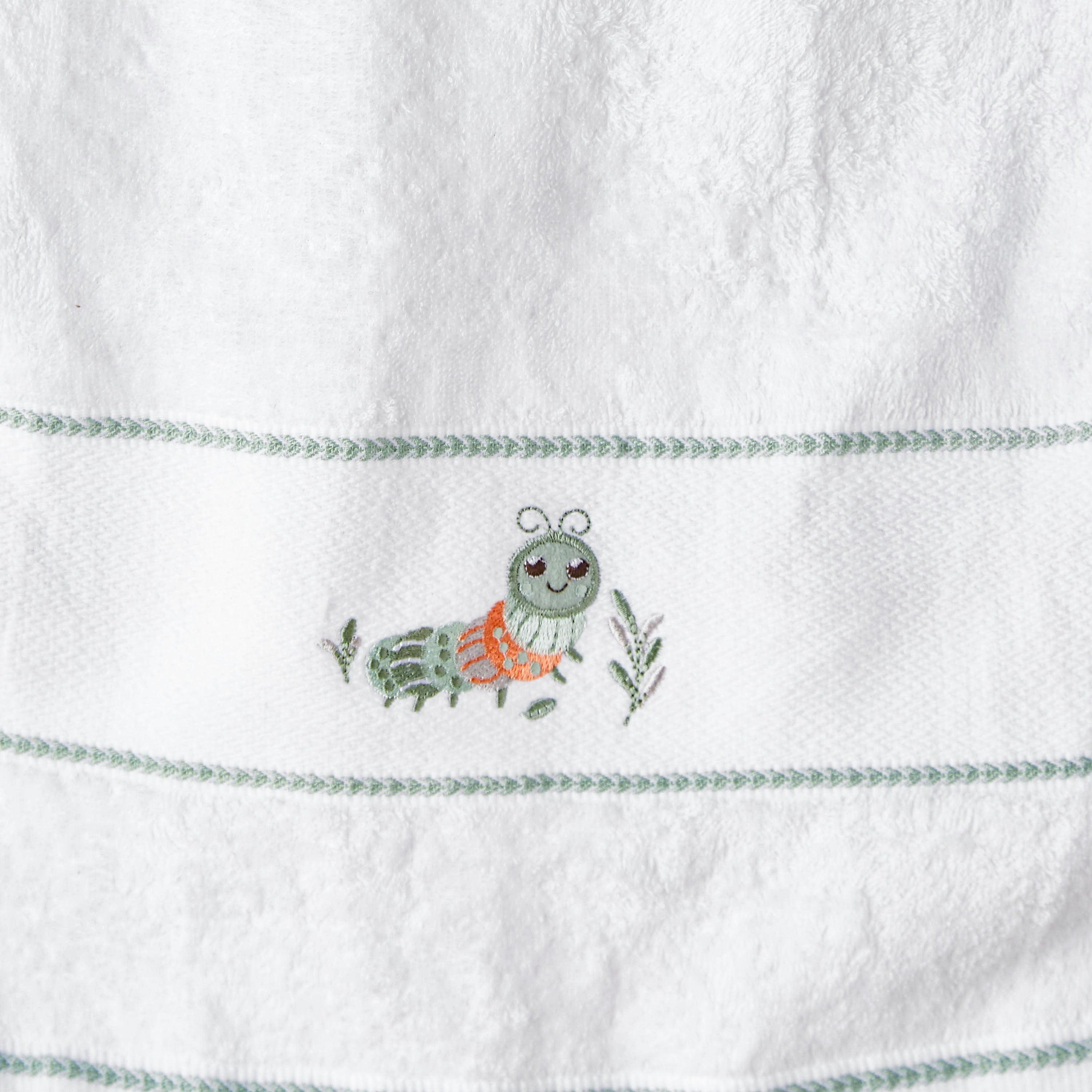 Juniors 38x76 cm Baby Towel with Caterpillar Embroidery