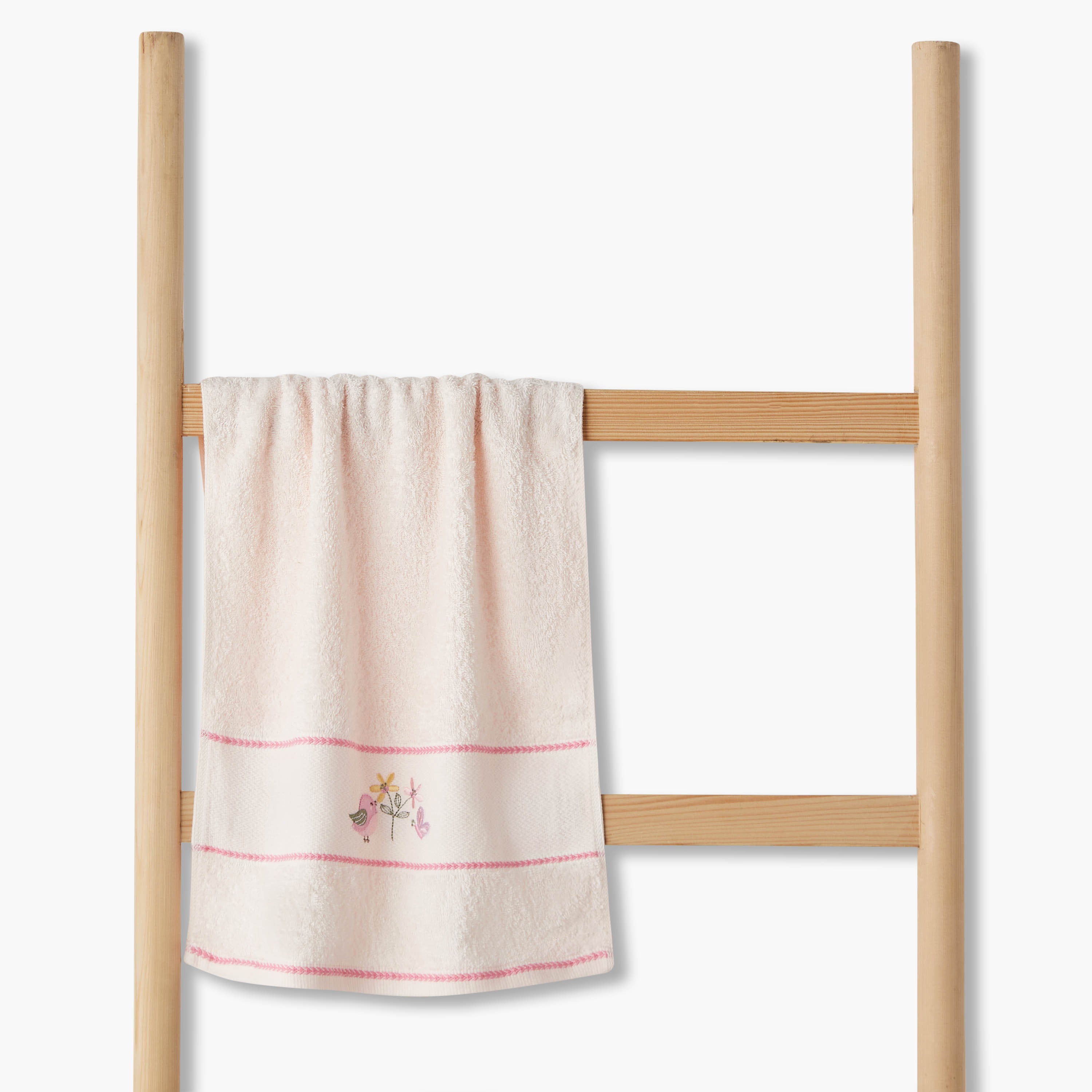 Juniors 38x76 cm Baby Towel with Bird Embroidery