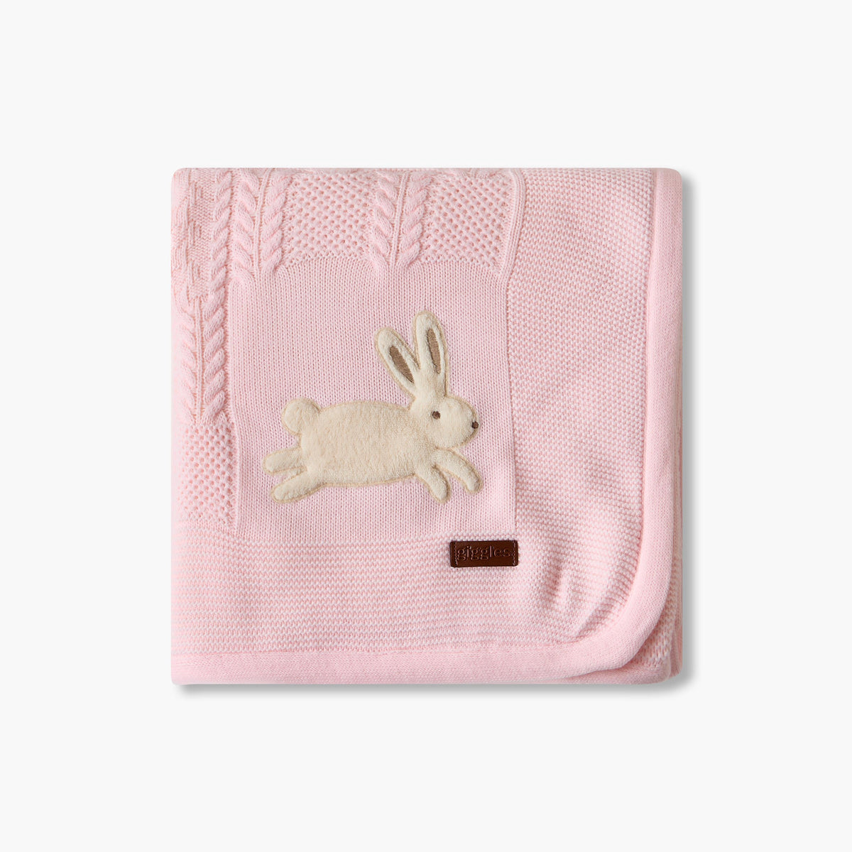 Giggles Receiving Blanket with Bunny Applique