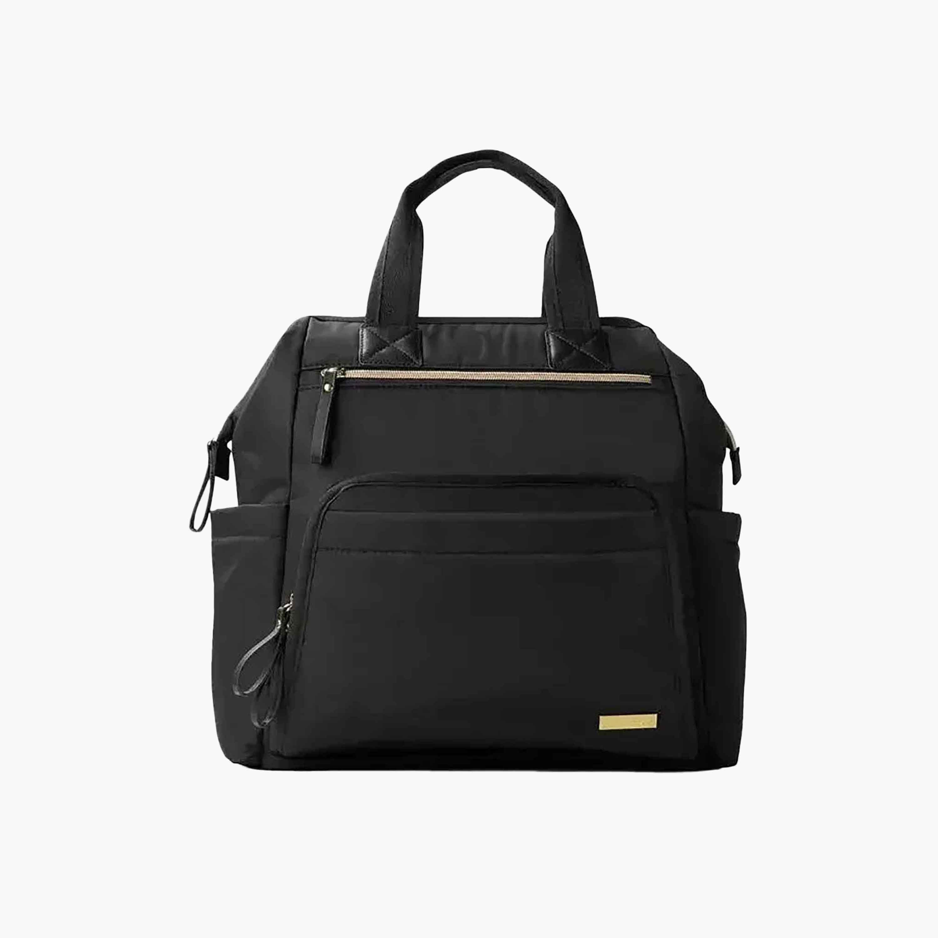 SkipHop Solid Diaper Backpack with Padded Shoulder Straps - Black