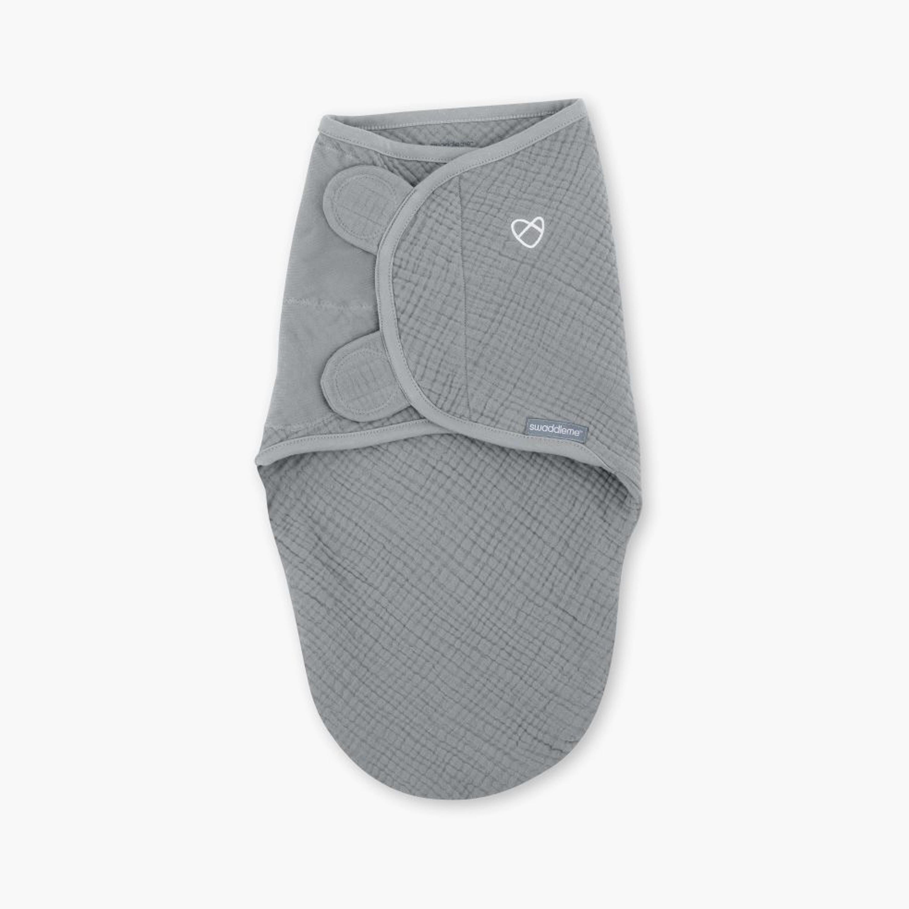 Ingenuity Swaddleme Muslin Original Swaddle - 0-3 Months - Granite - HomeBabyNurseryBlankets & SwaddlesSwaddles & Sleeping Bags