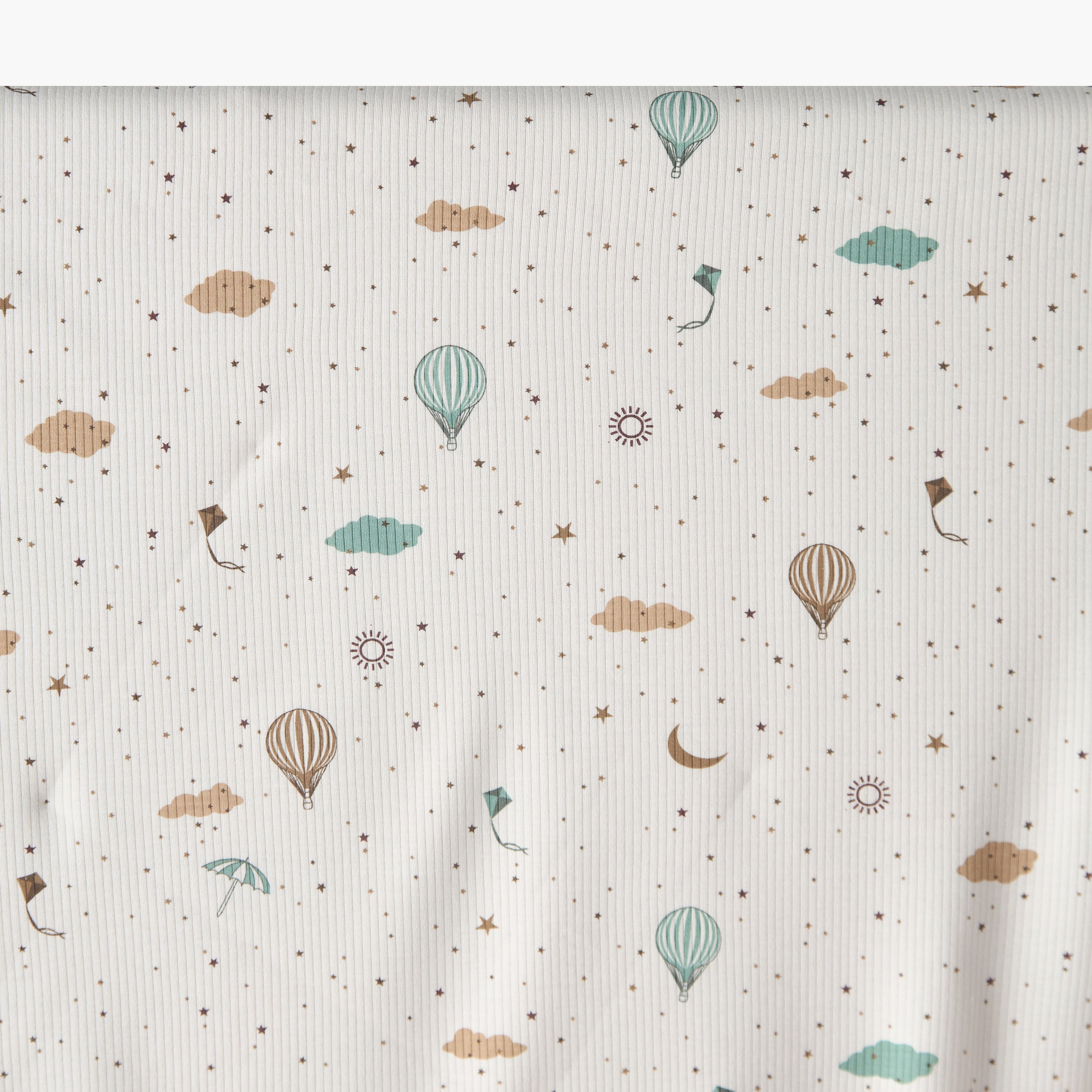 Juniors Cotton Hot Air Balloon Print Receiving Blanket