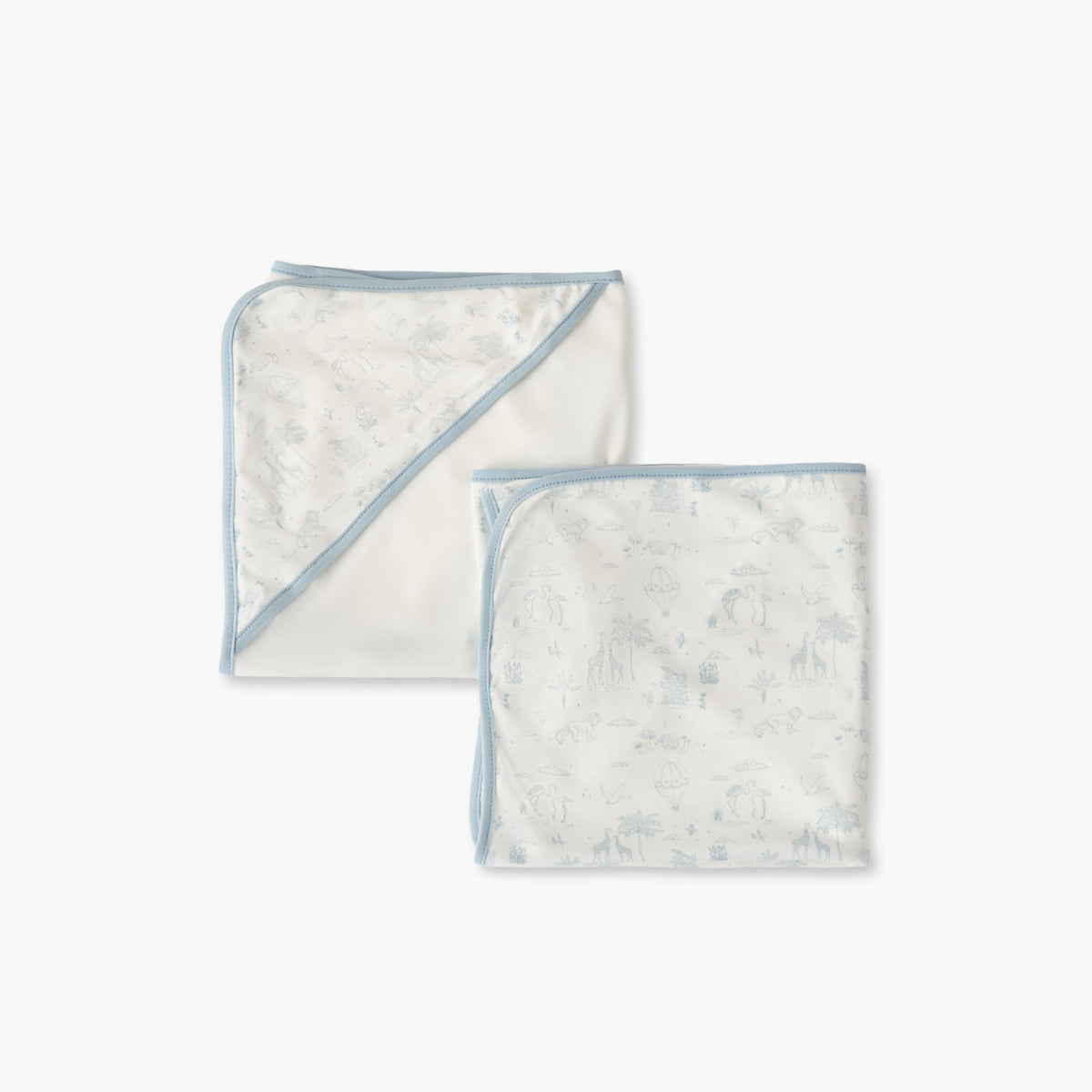 Giggles Bamboo Safari Print Receiving Blanket - Pack of 2
