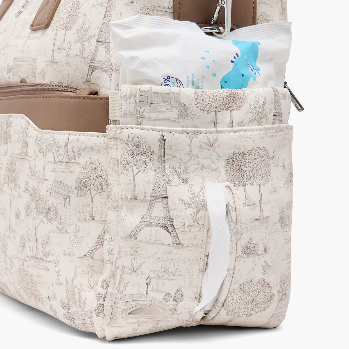 Giggles Diaper Bag with Paris Print