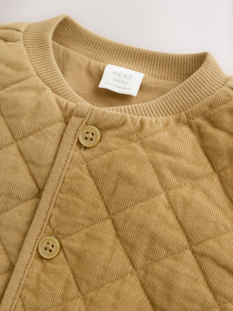 Yellow Cord Quilted Baby Jacket
