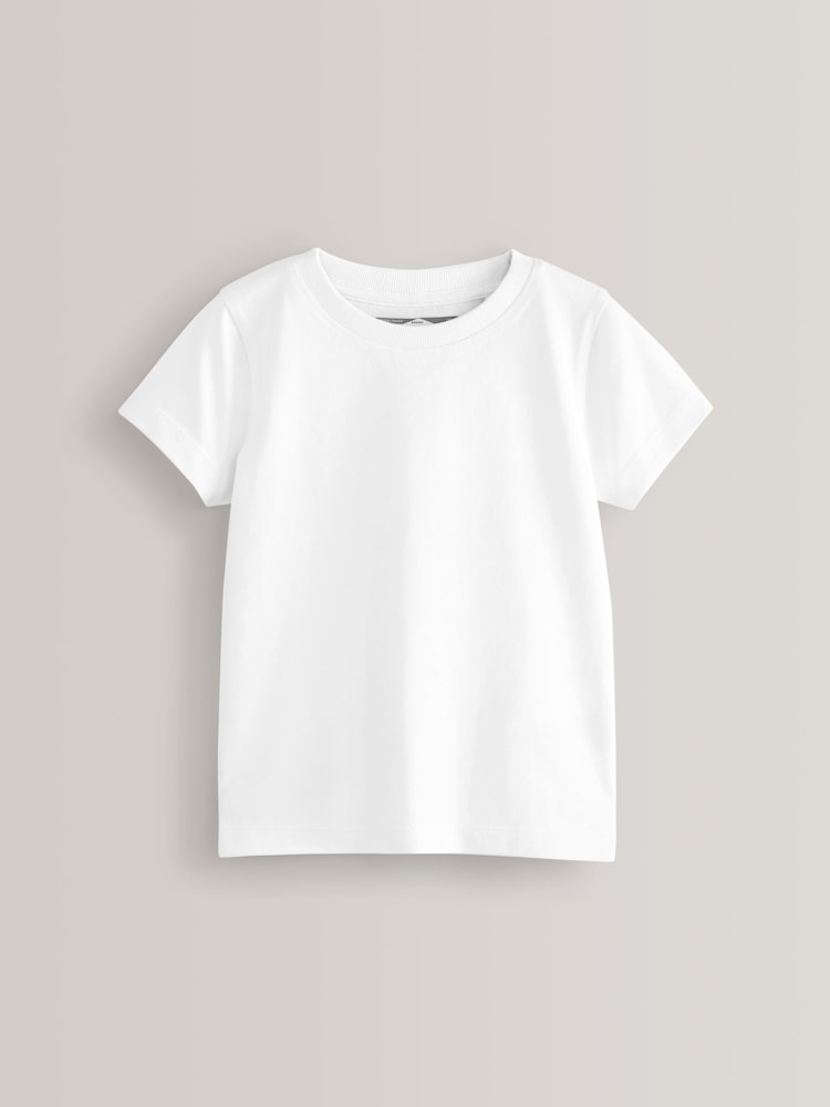 White 2 Pack Short Sleeve T-Shirts (3mths-7yrs)