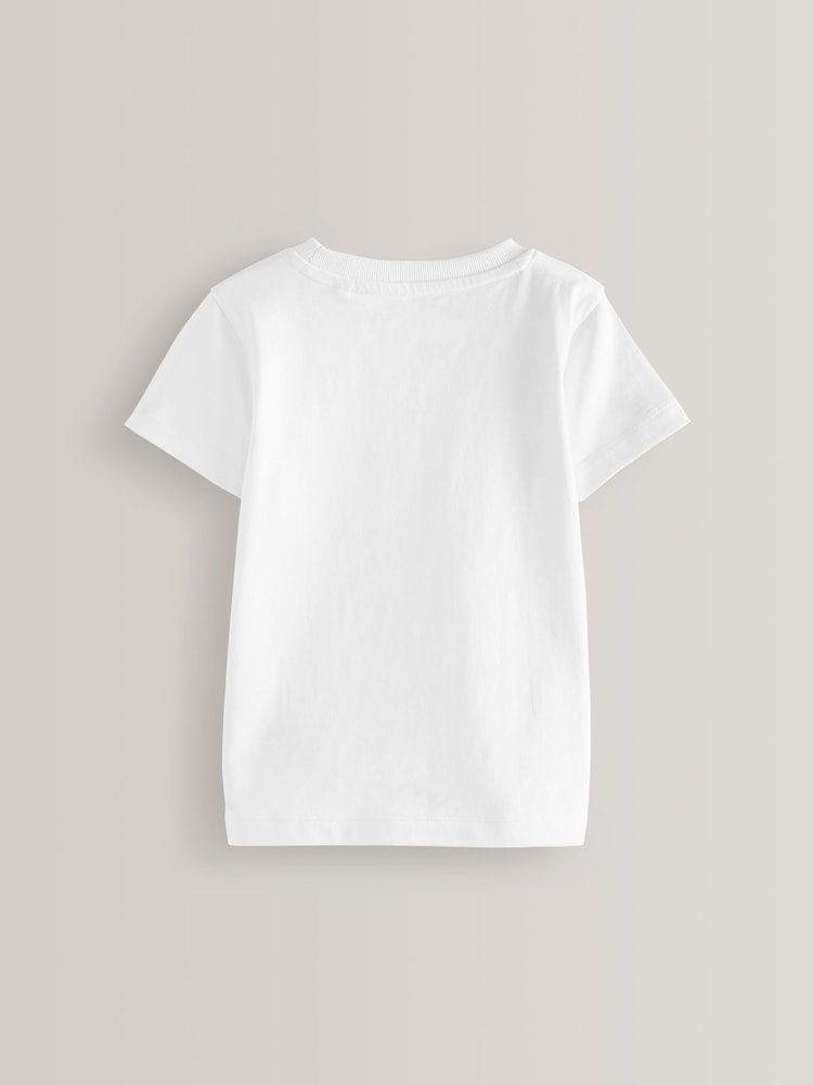 White 2 Pack Short Sleeve T-Shirts (3mths-7yrs)
