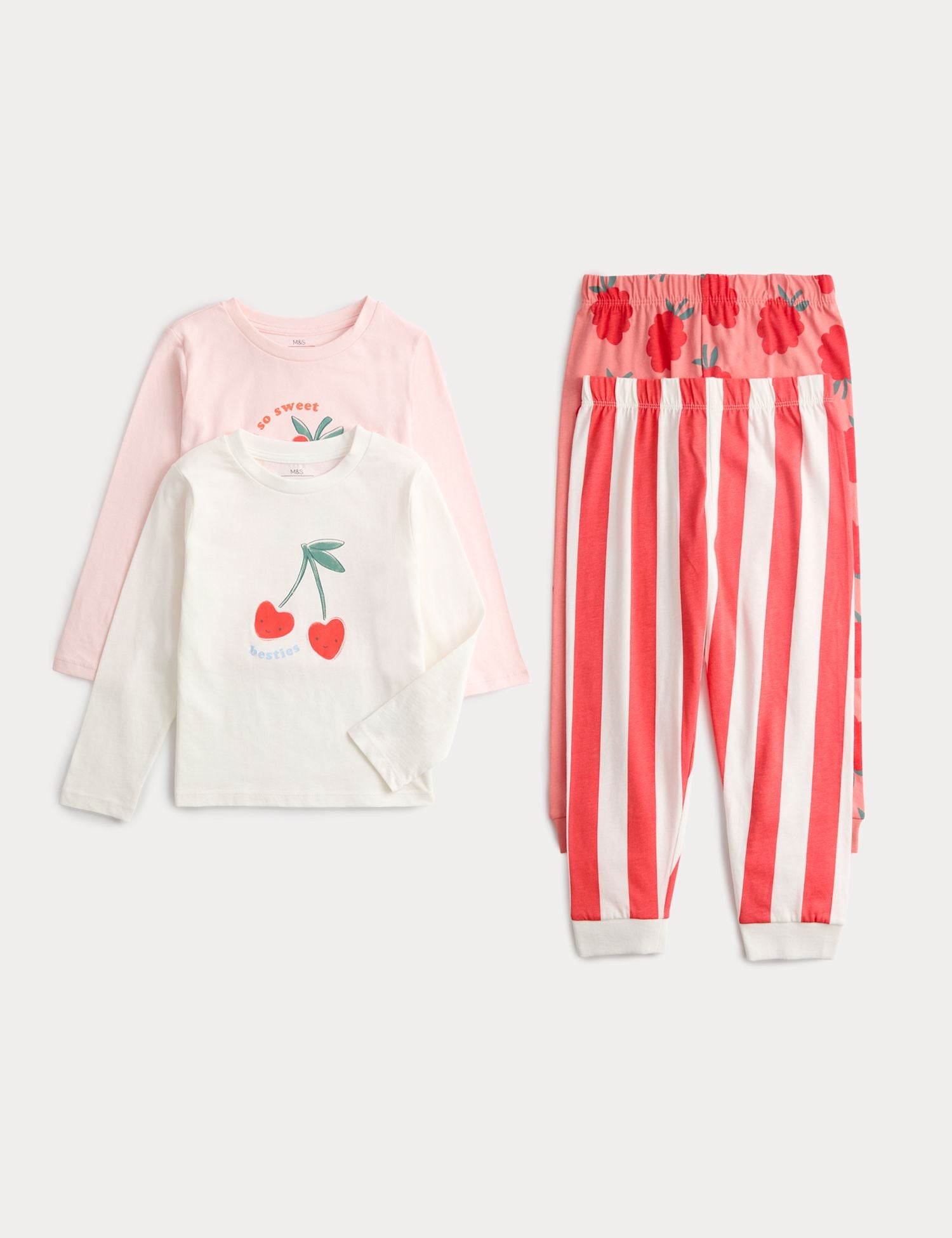 2 Pack Pure Cotton Fruit Graphic Pyjama Sets (1-8 Yrs)