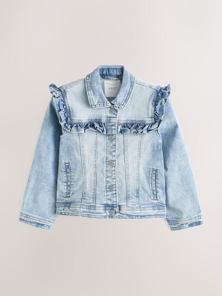 Mid Blue Denim Frill Jacket (3mths-7yrs)