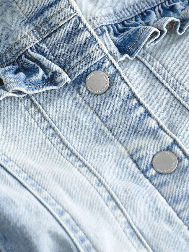 Mid Blue Denim Frill Jacket (3mths-7yrs) - Size 3-6 Months (62-68cm)