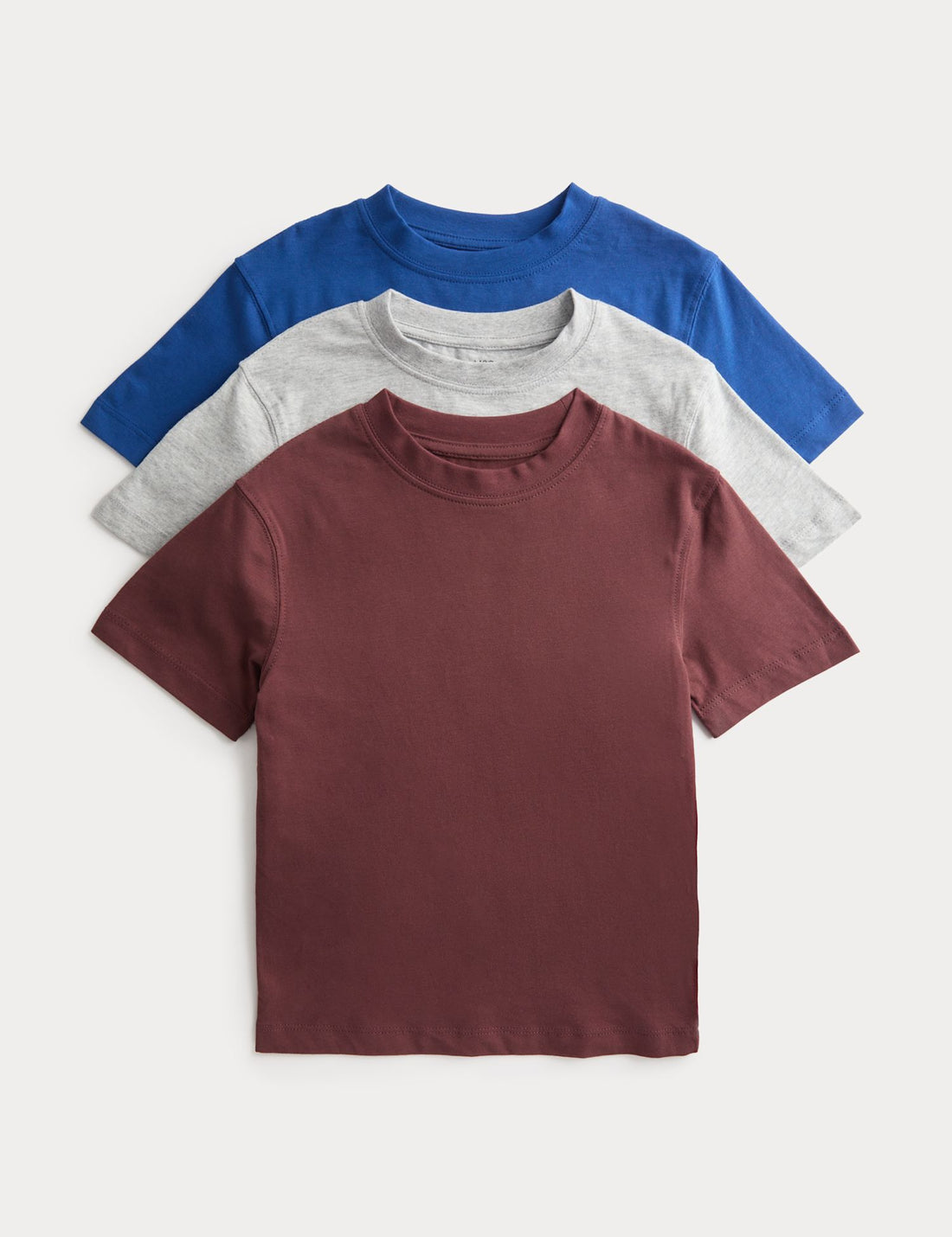 3 Pack Pure Cotton T-Shirts (2-8 Yrs) - BLUE MIX / 4-5 Years