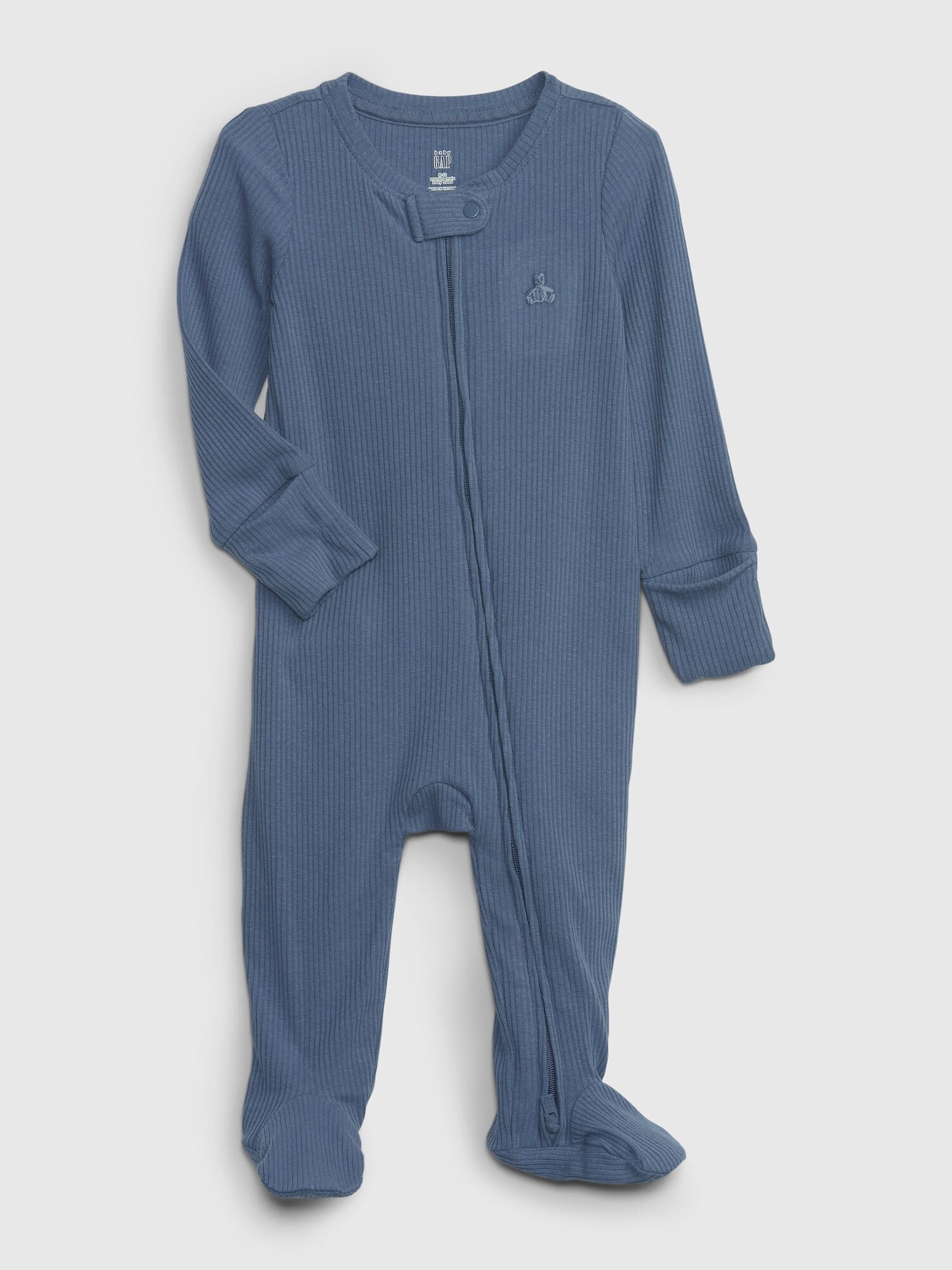 Baby First Favorites TinyRib Footed One-Piece - BAINBRIDGE BLUE / 6-9M