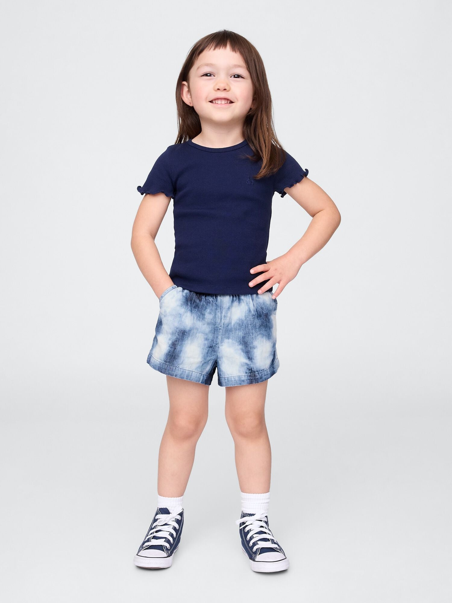 Baby & Toddler Denim Pull-On Shorts - LIGHT BLUE TIE DYE / 12-18M