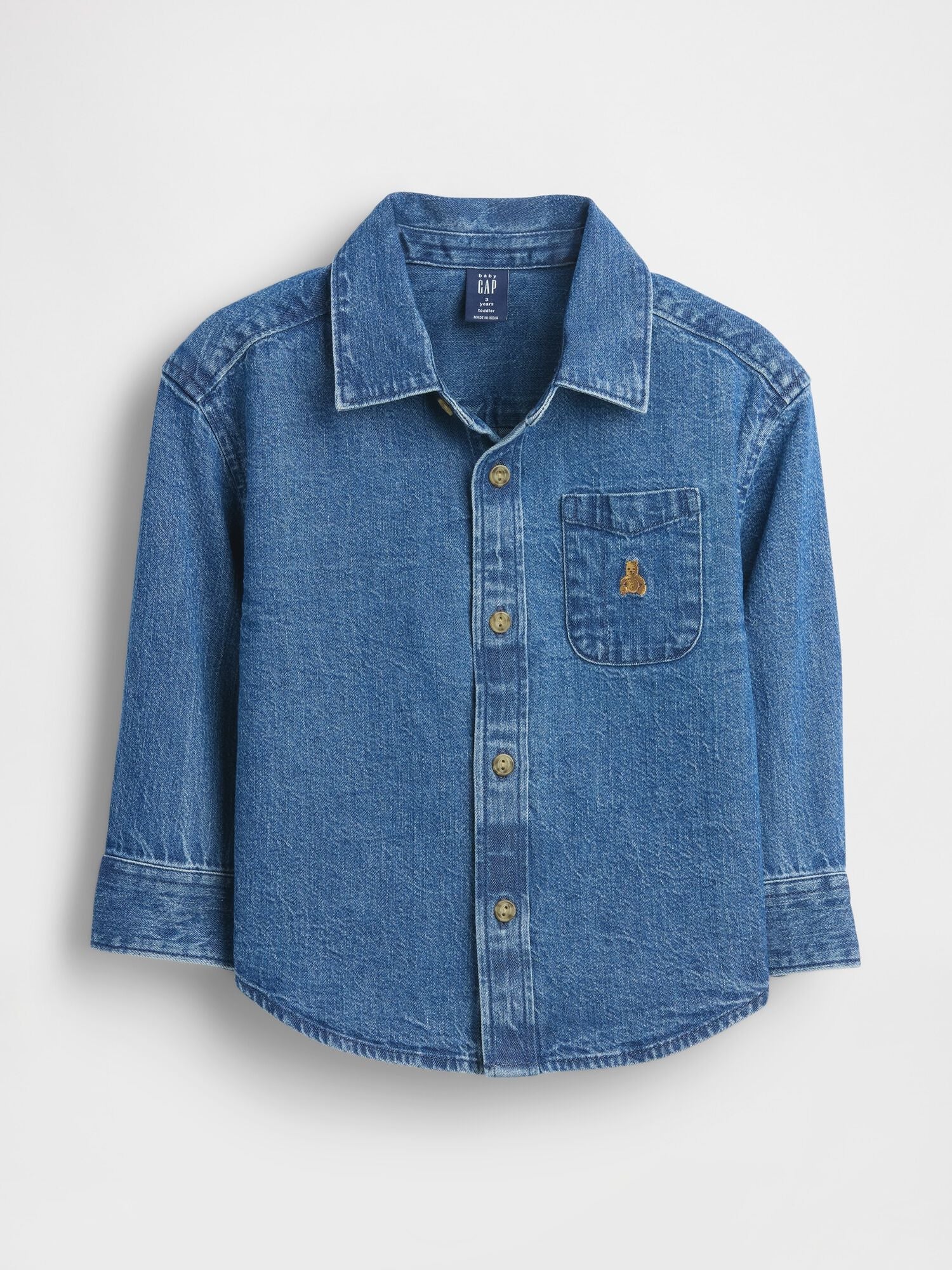 Baby & Toddler Denim Big Shirt - DARK WASH / 12-18M