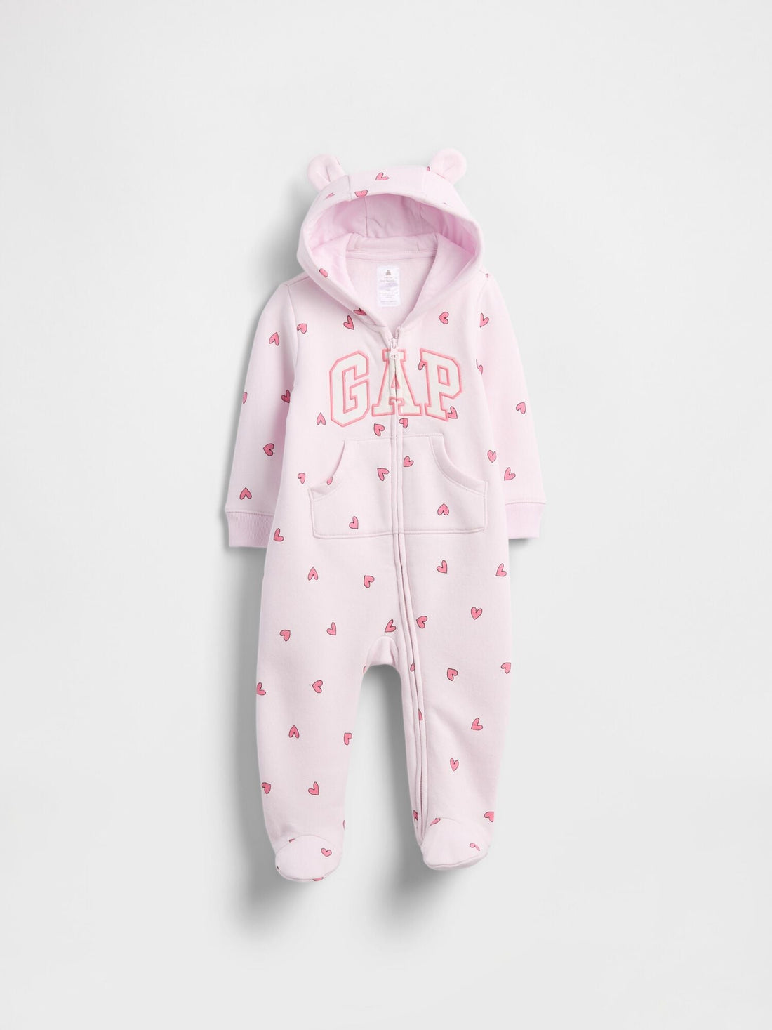 Baby Gap Logo One-Piece - PINK HEARTS 558 / 6-12M