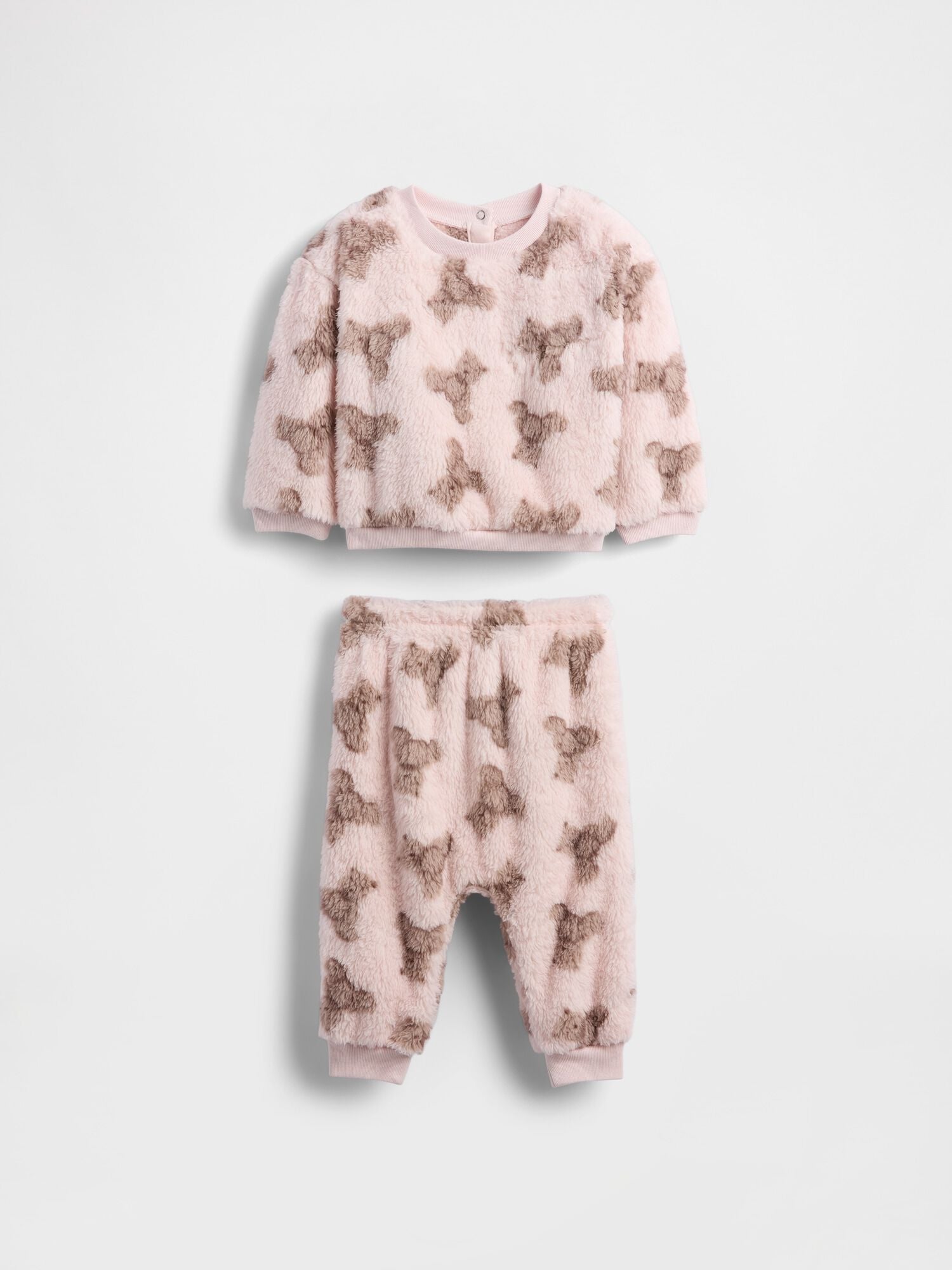 Baby Sherpa Brannan Bear Outfit Set - BARELY PINK / 12-18M